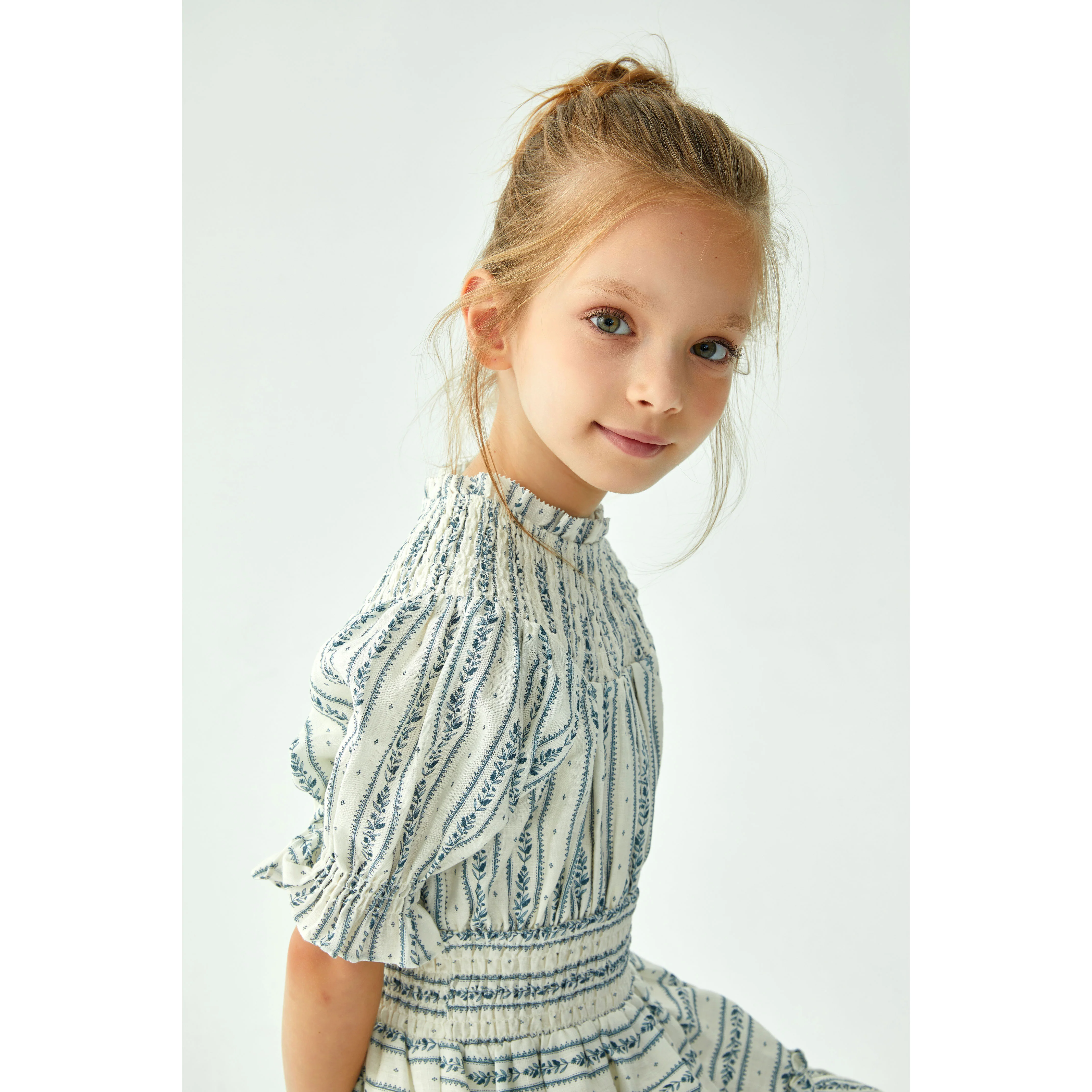 Cera Una Volta Blue Stripes Evelina Dress - Image 4