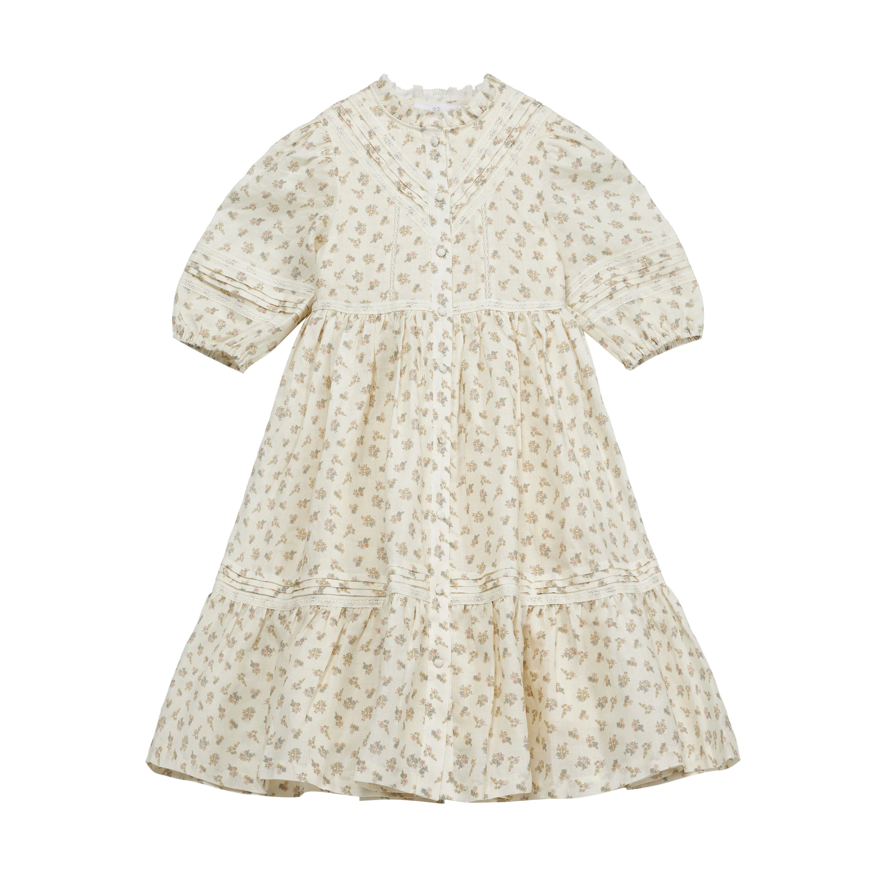 Cera Una Volta Cream Flower Madelaine Dress
