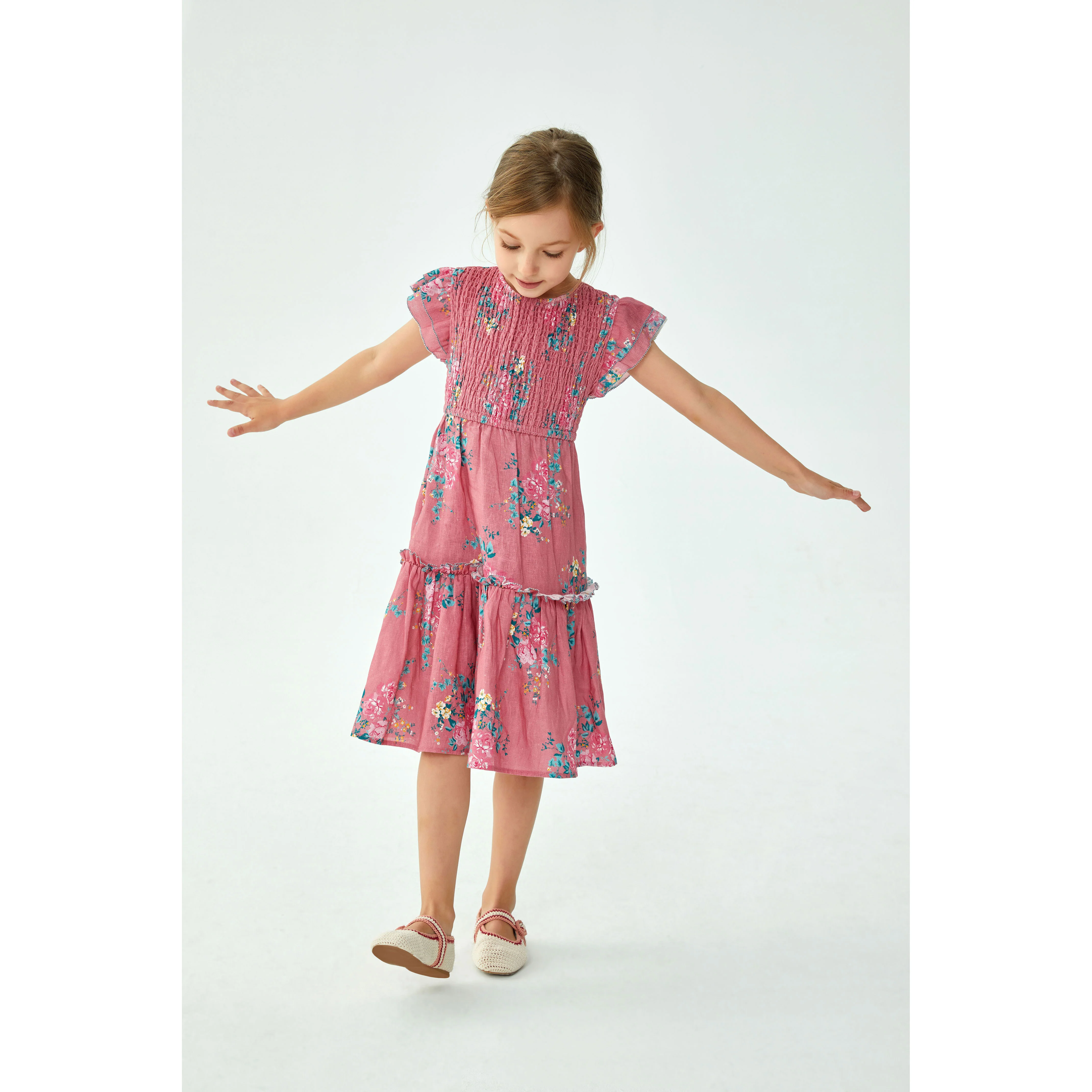 Cera Una Volta Pink Flowers Ester Dress - Image 2