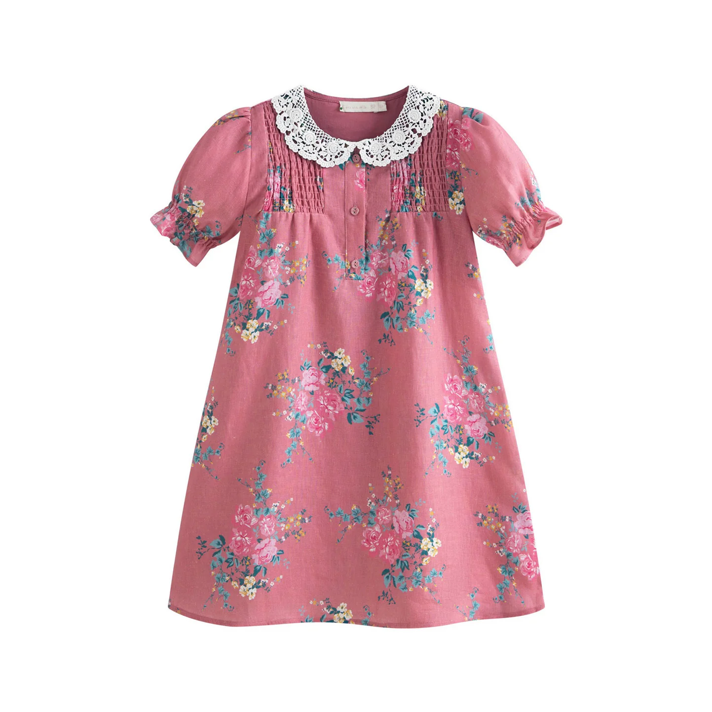 Cera Una Volta Pink Flowers Loredana Dress