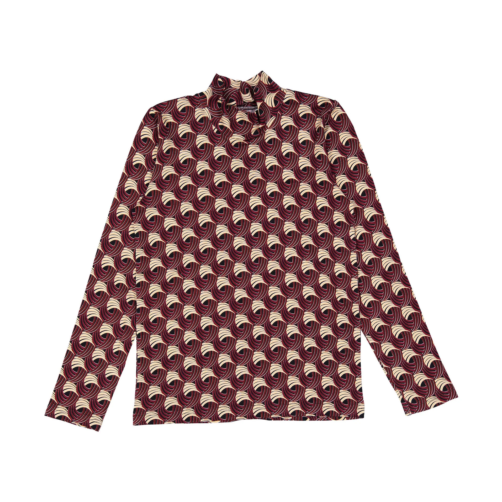 Christina Rohde Red Printed Turtleneck