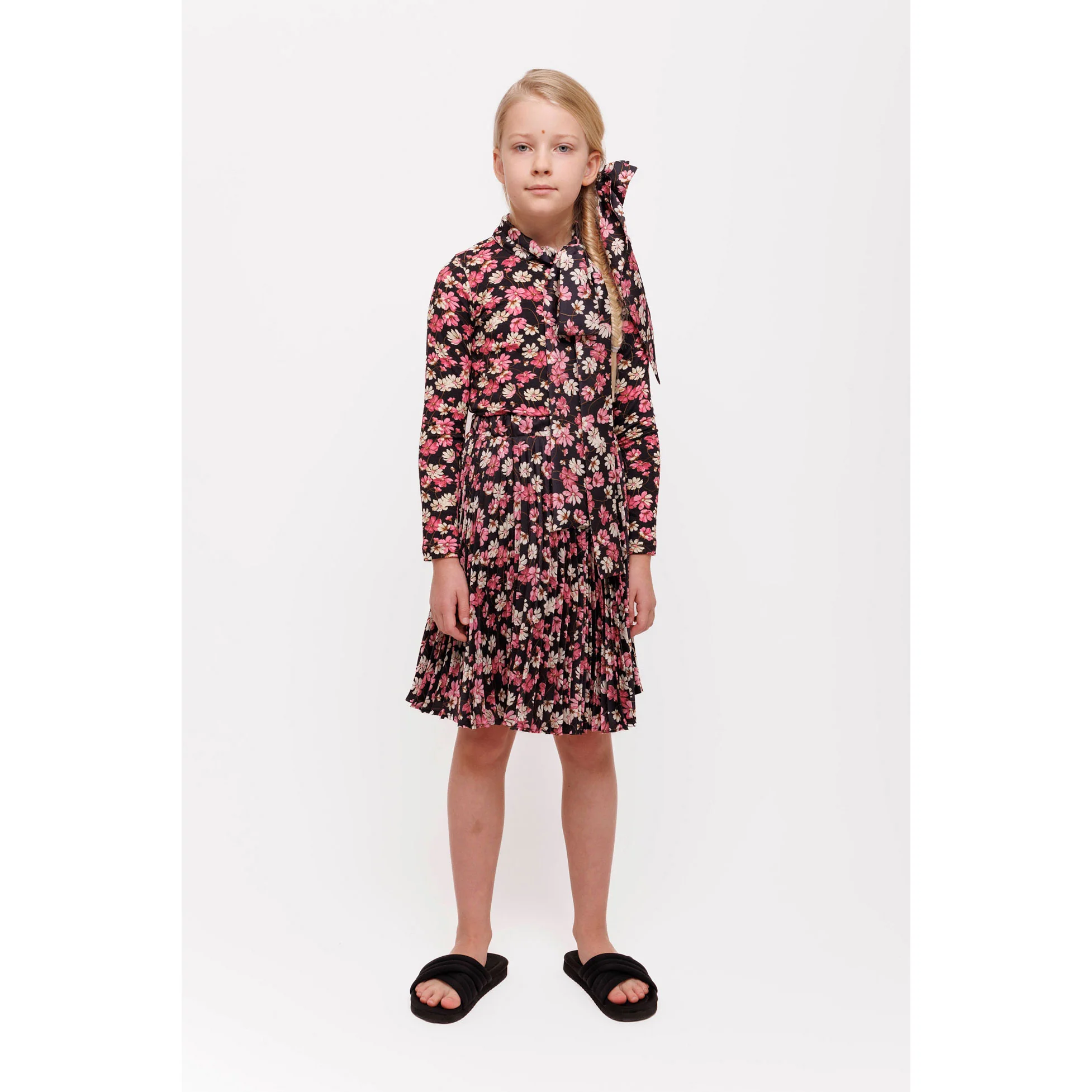 Christina Rohde Black/Pink Ditsy Floral Blouse - Image 2