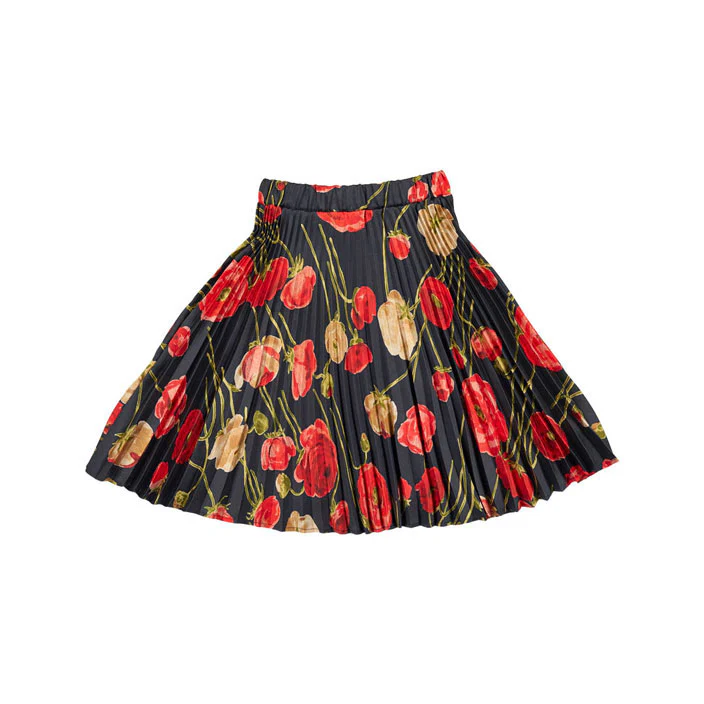 Christina Rohde Black/Red Floral Skirt