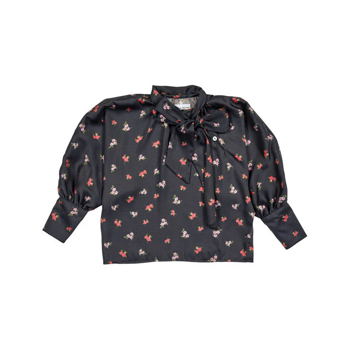 Christina Rohde Black Small Bouquet Blouse