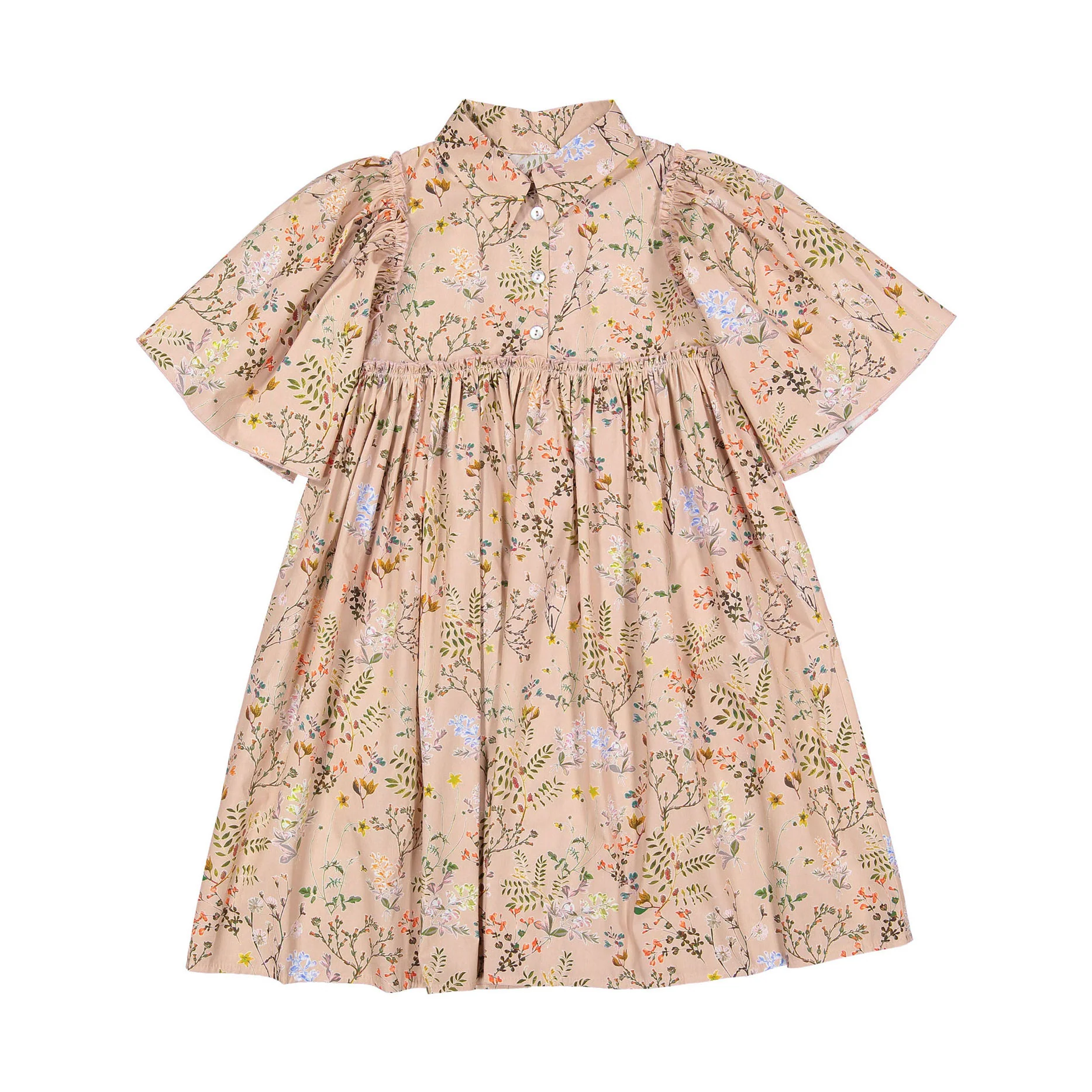 Christina Rohde Blush Flutter Sleeve Dress