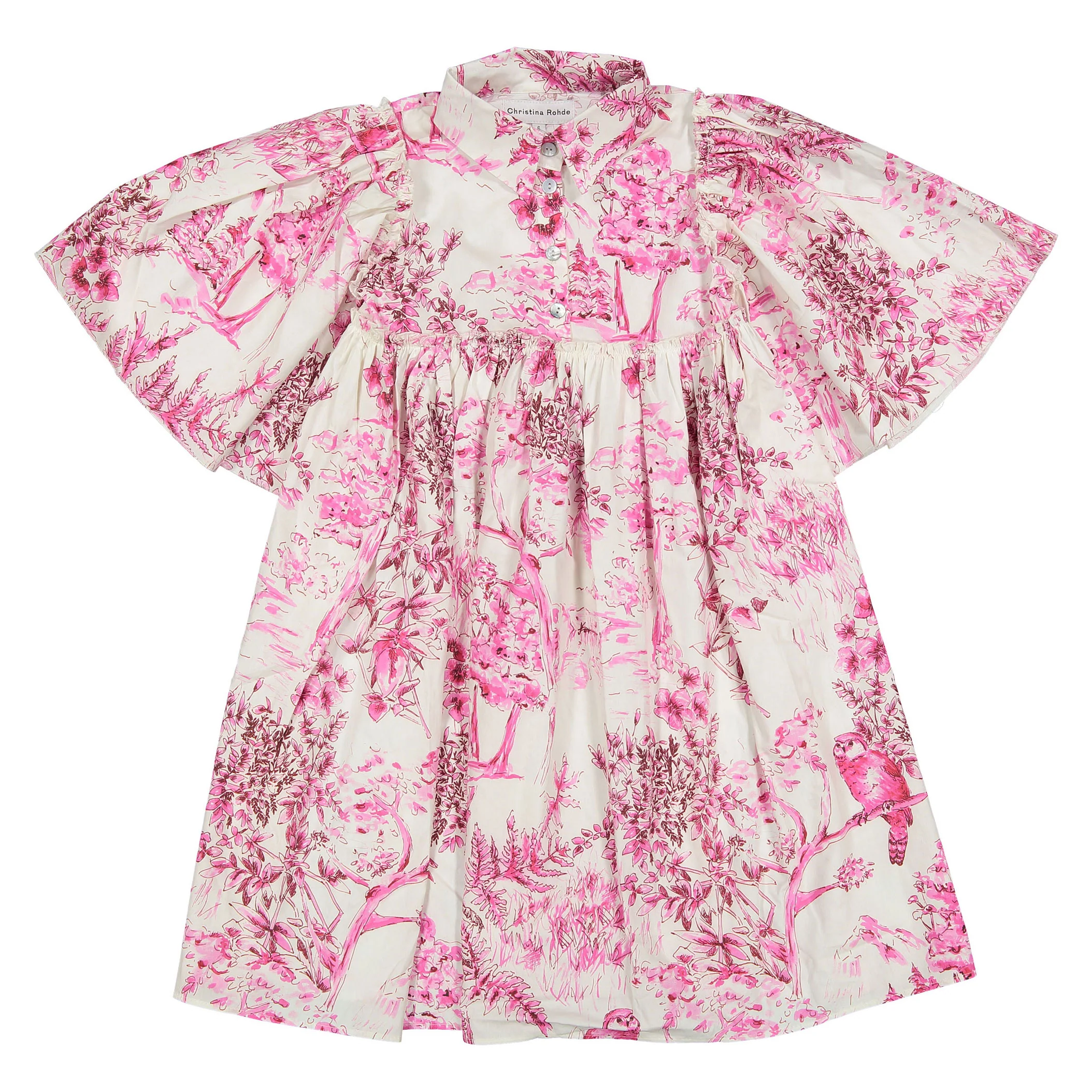 Christina Rohde Fuchsia Tree Print Floral Dress