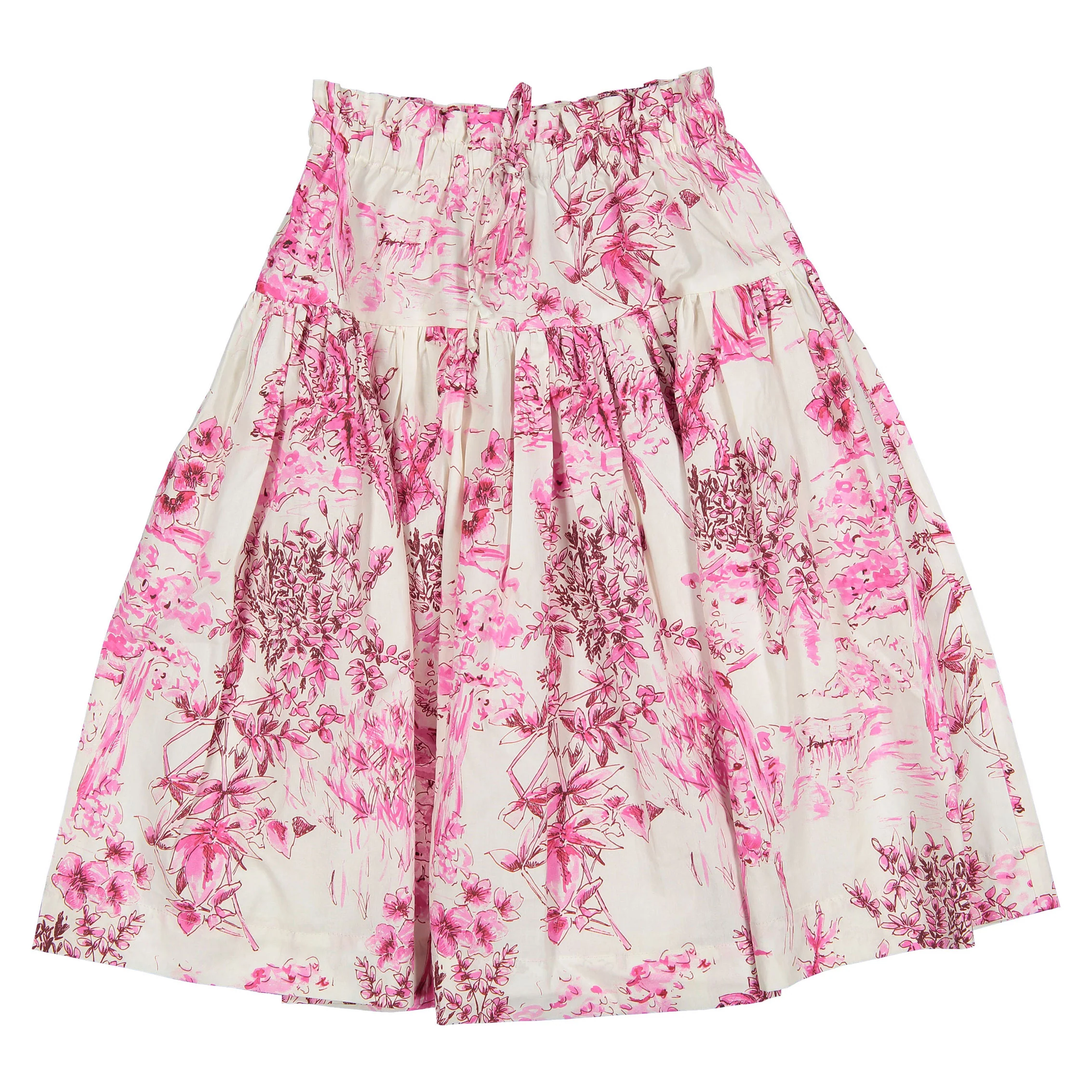 Christina Rohde Fuchsia Tree Print Floral Skirt