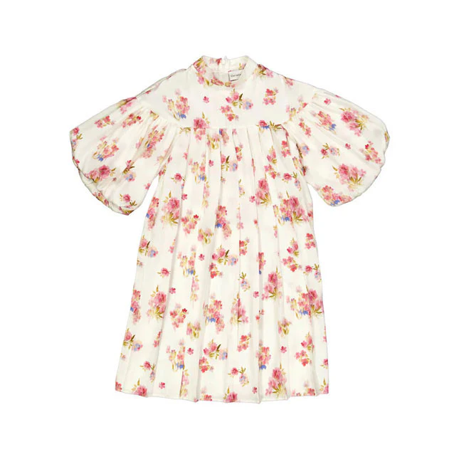 Christina Rohde Off White/Pink Scattered Floral  Dress