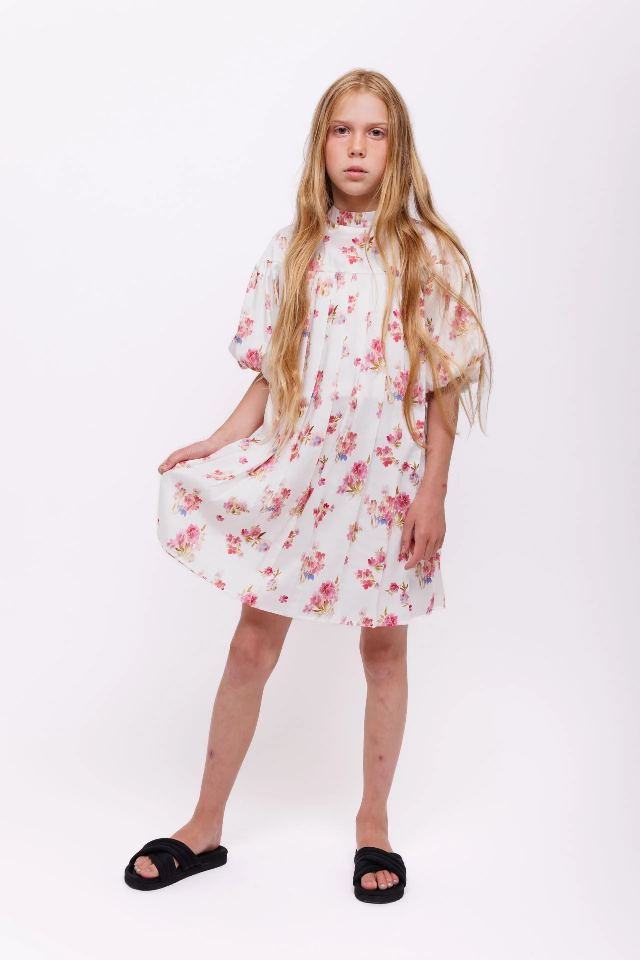 Christina Rohde Off White/Pink Scattered Floral  Dress - Image 2