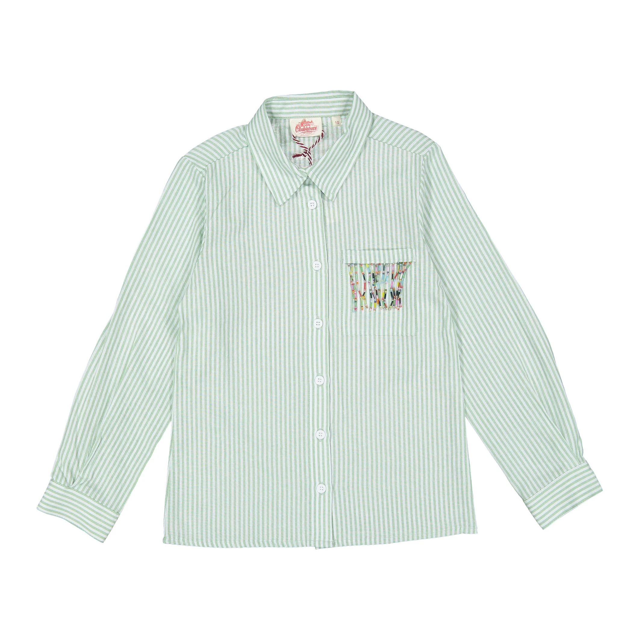 Clubhouse Beaded Green Blouse