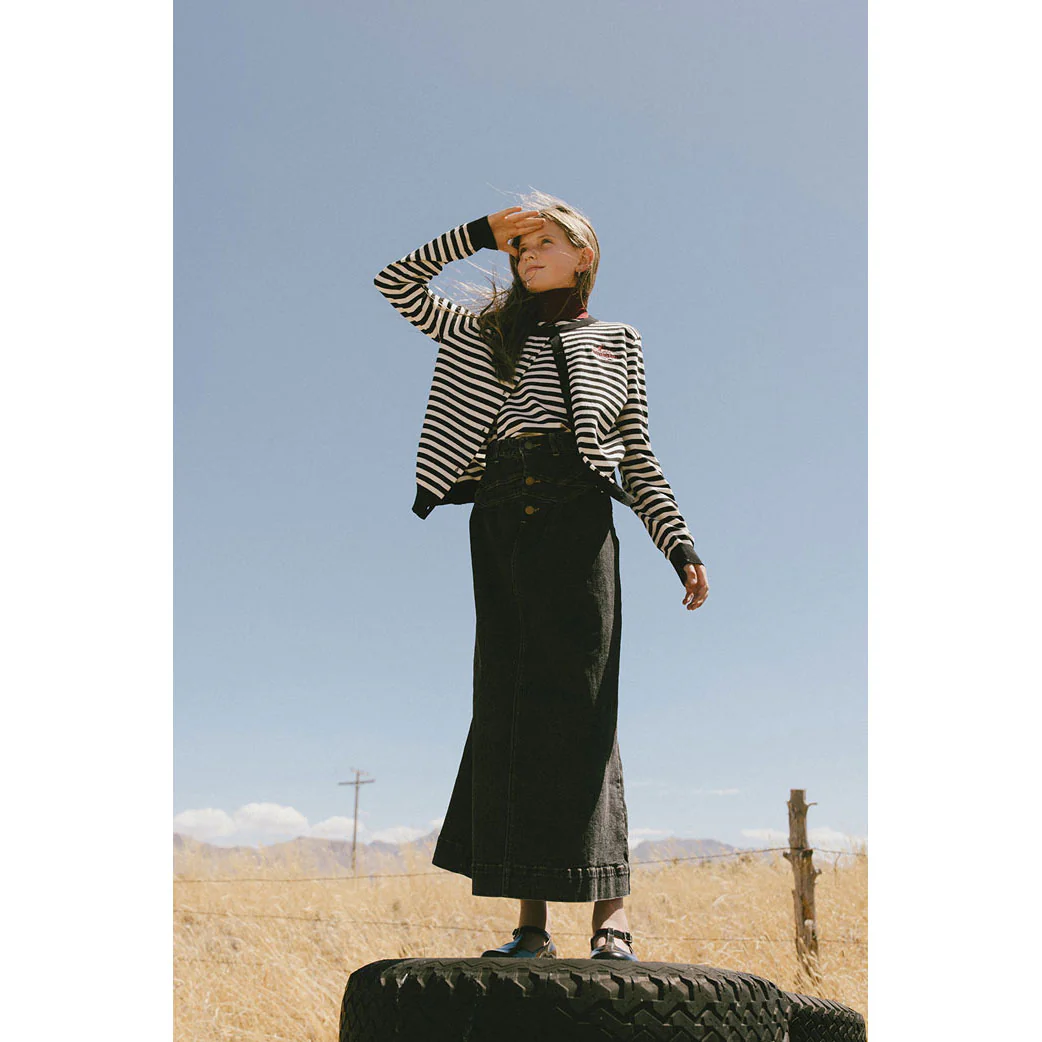 Clubhouse Black/White Striped Cardigan Set - Image 4