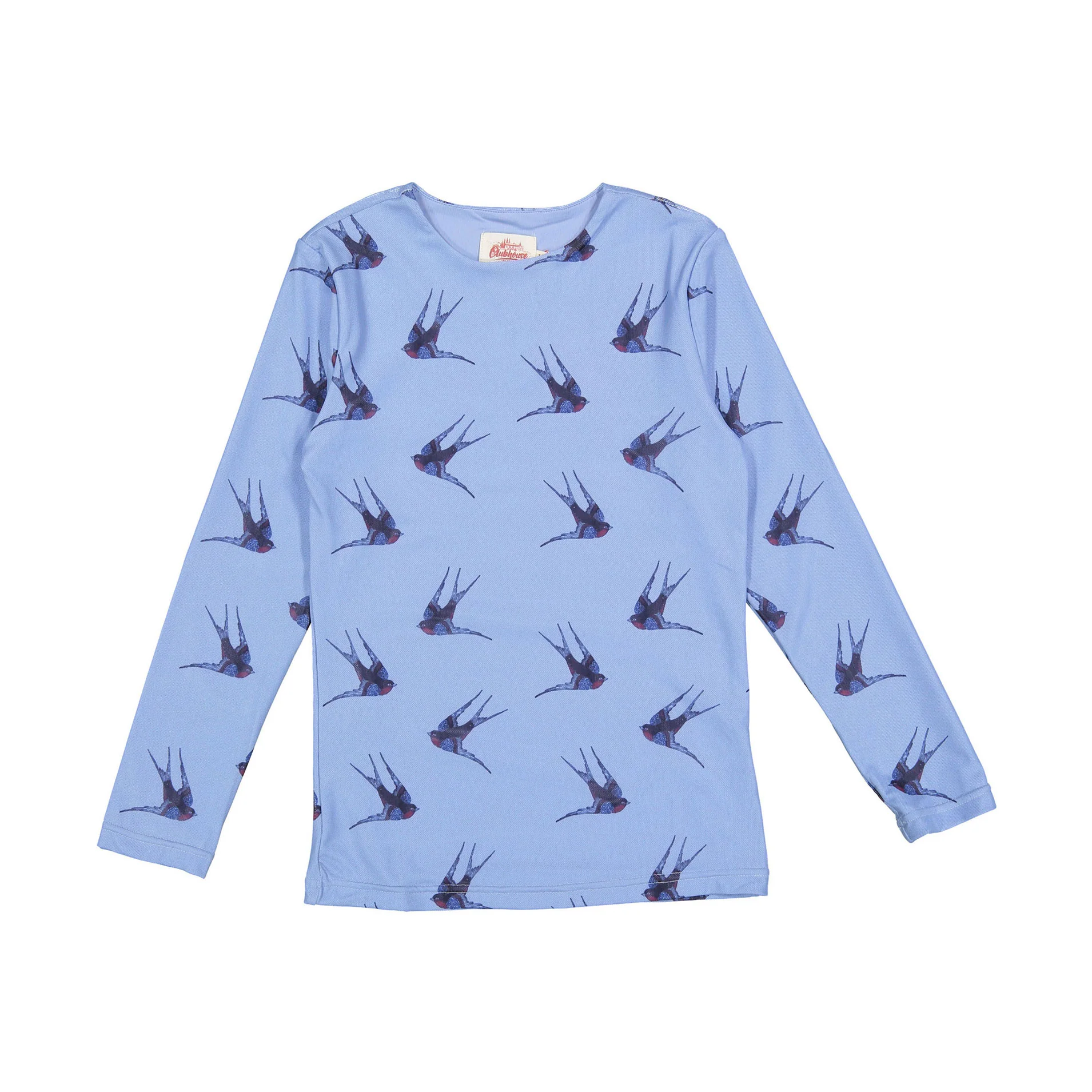 Clubhouse Blue Bird Printed Mesh Top