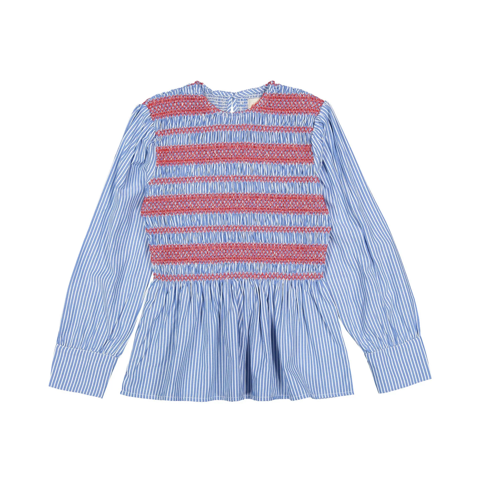 Clubhouse Blue Stripe Smocked Top