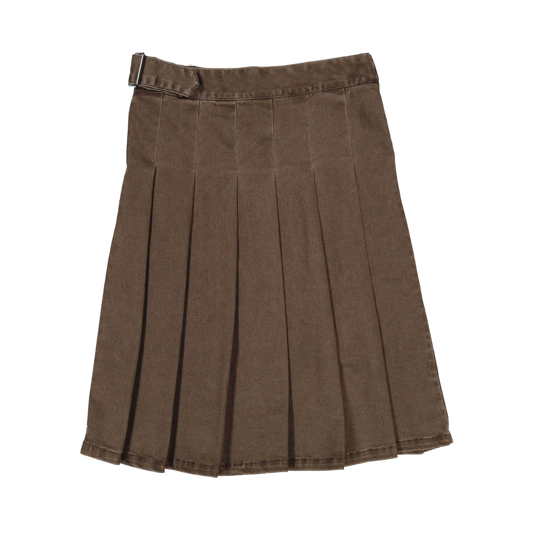 Clubhouse Brown Denim Belt Detail Pleated Skirt