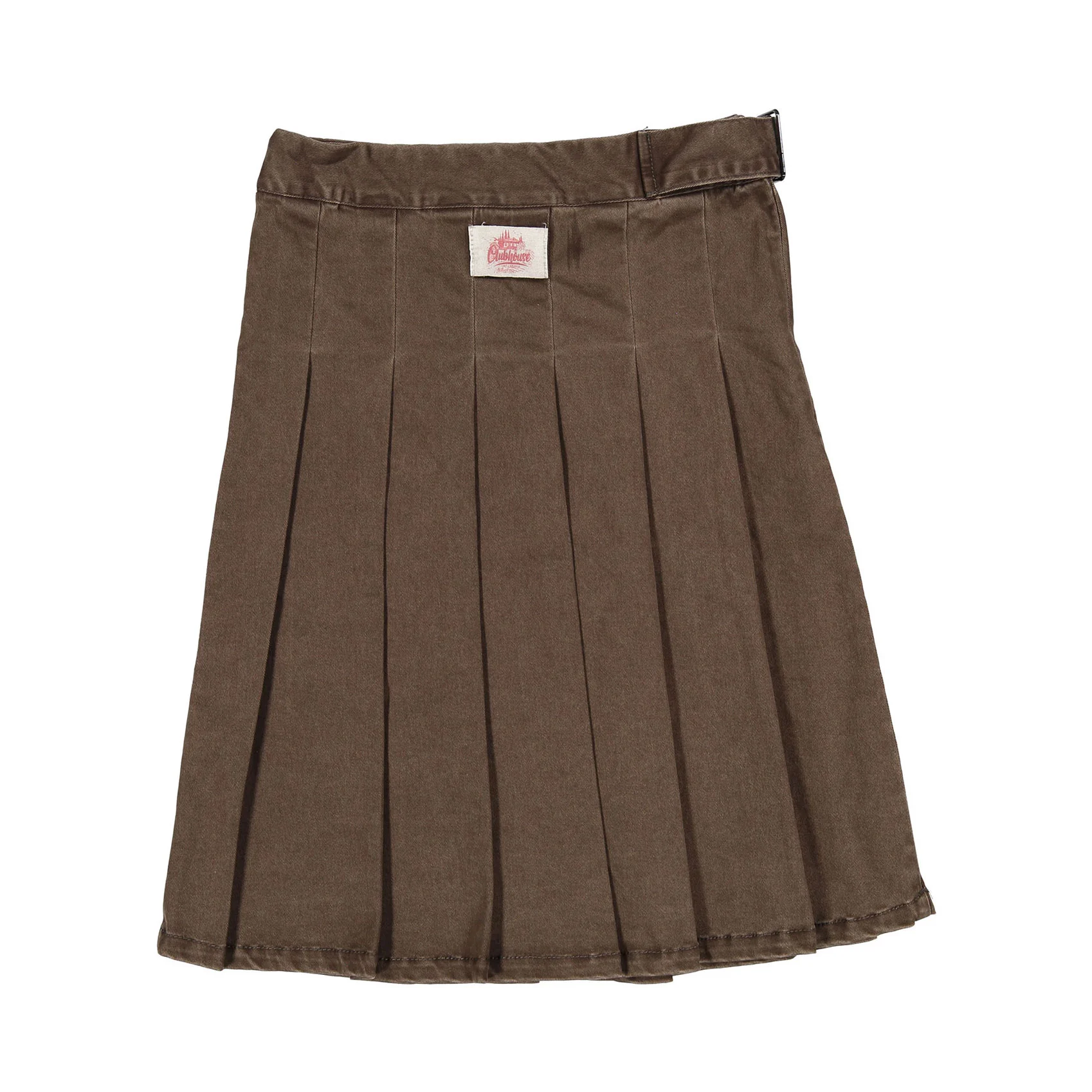 Clubhouse Brown Denim Belt Detail Pleated Skirt - Image 3