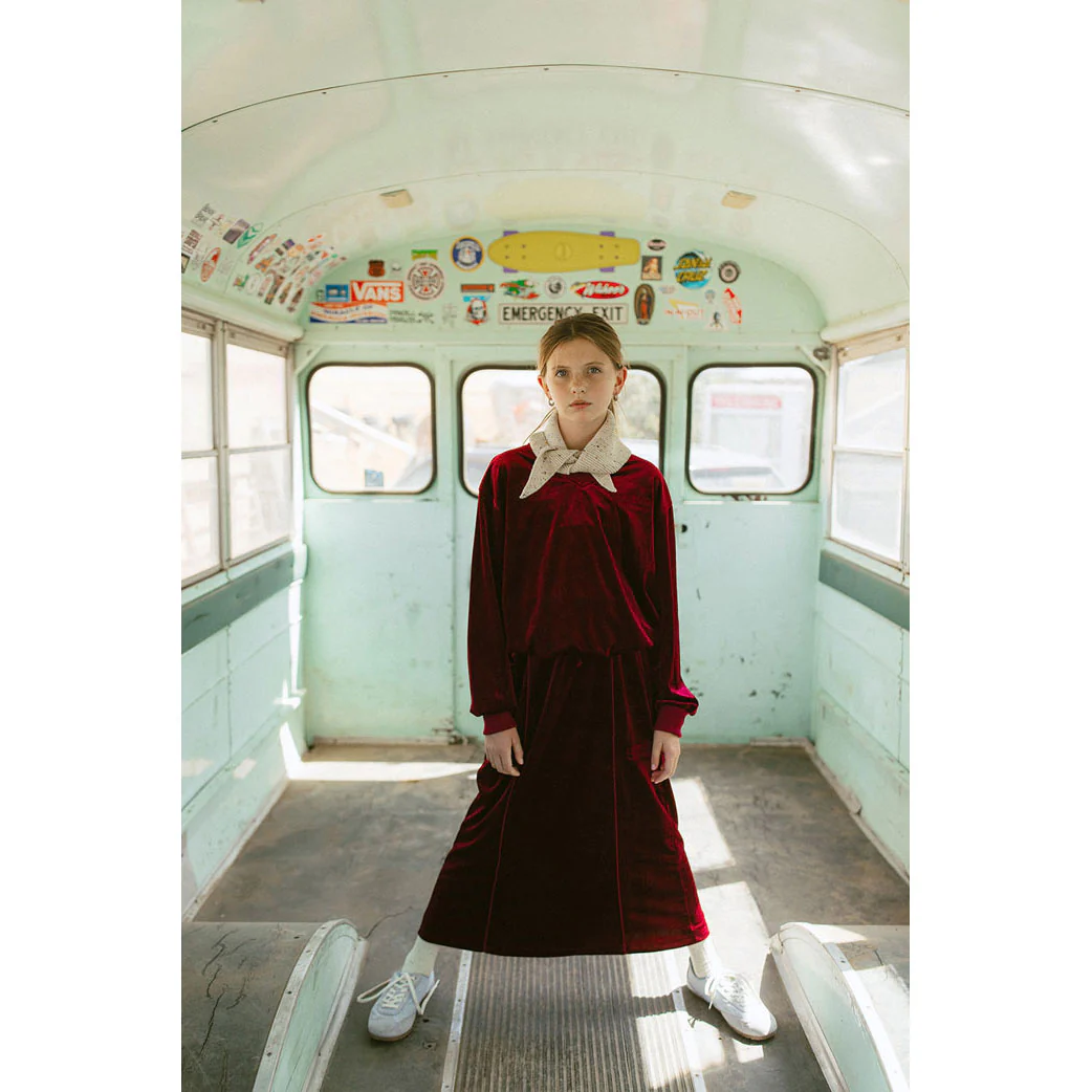 Clubhouse Burgundy Velvet Sweatshirt - Image 2