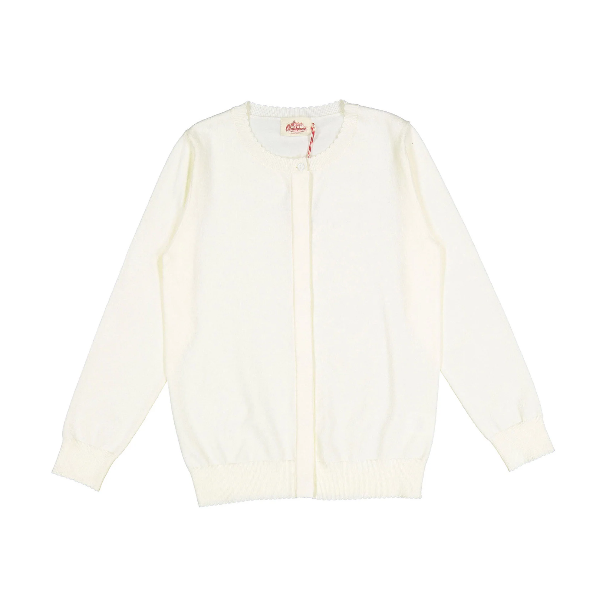 Clubhouse Cream Scallop Trim Cardigan