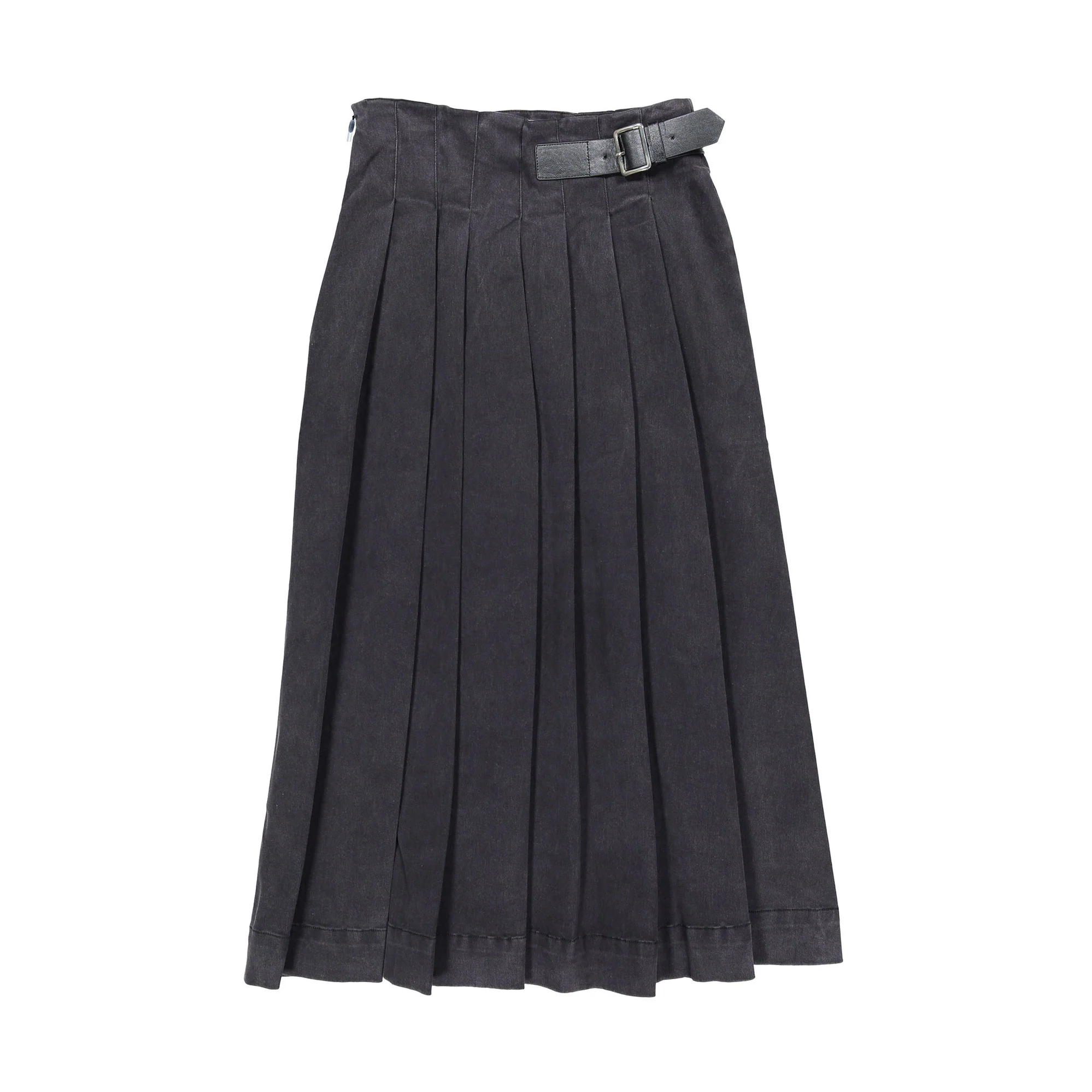 Clubhouse Faded Black Denim Buckle Skirt