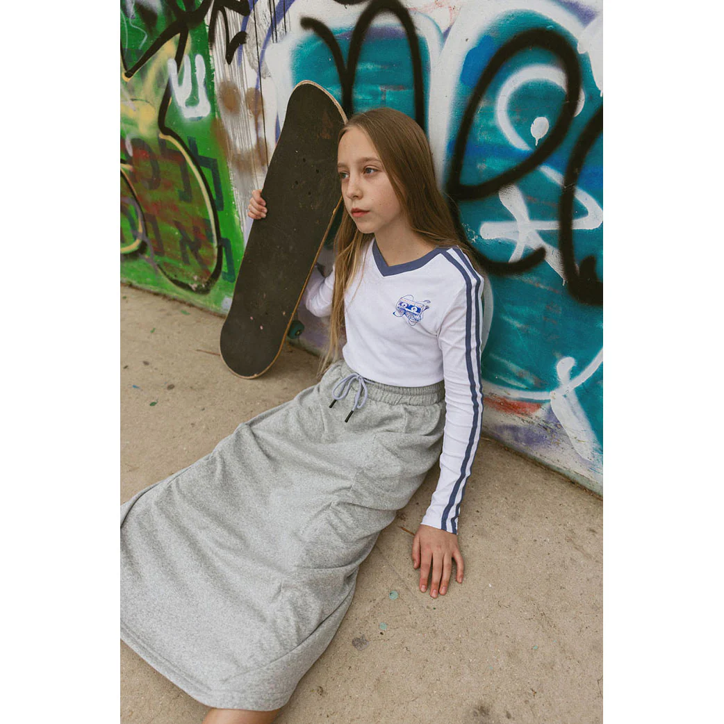 Clubhouse Grey Terry Drawstring Skirt - Image 4