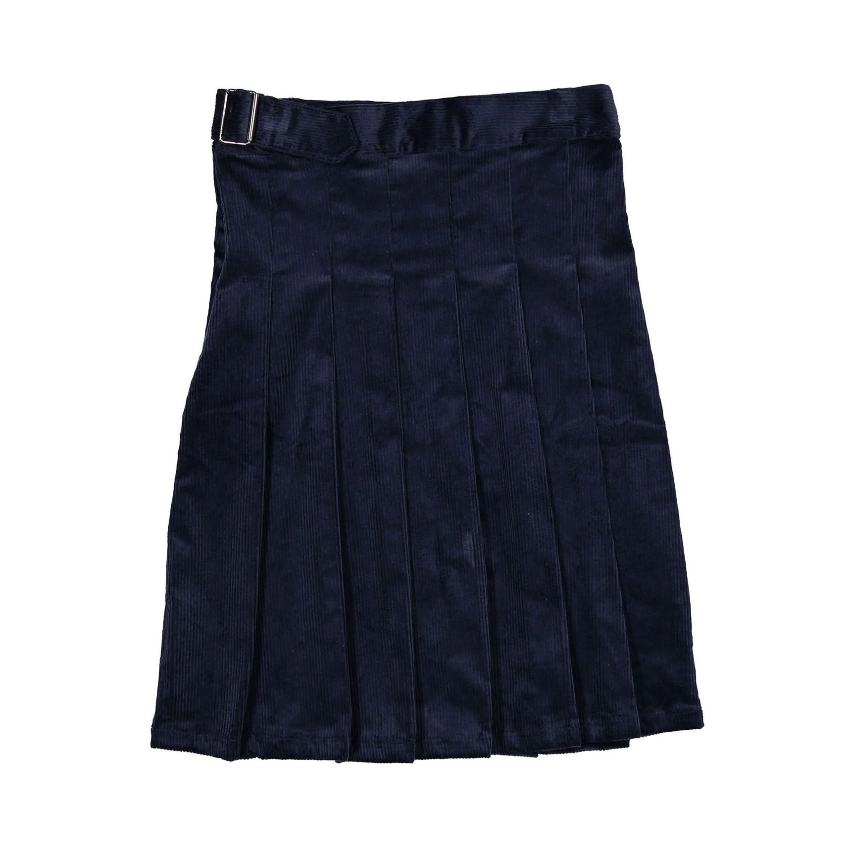 Clubhouse Navy Denim Corduroy Belt Detail Pleated Skirt