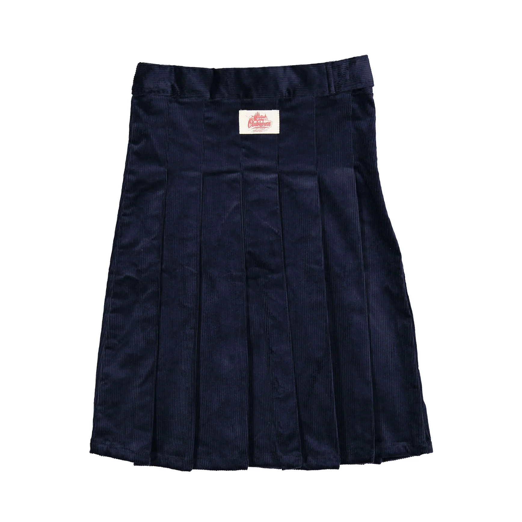 Clubhouse Navy Denim Corduroy Belt Detail Pleated Skirt - Image 3