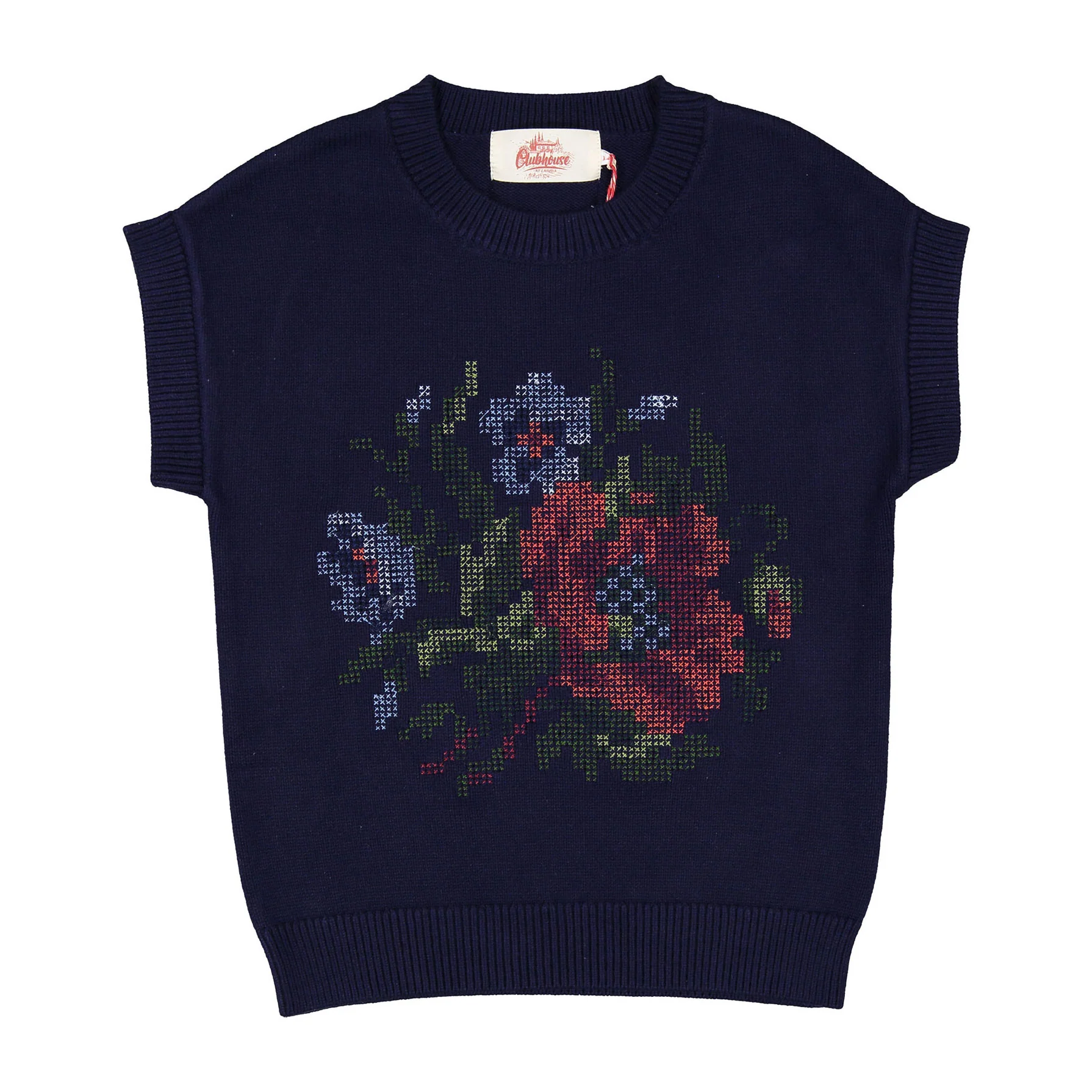 Clubhouse Navy Flower Graphic Vest