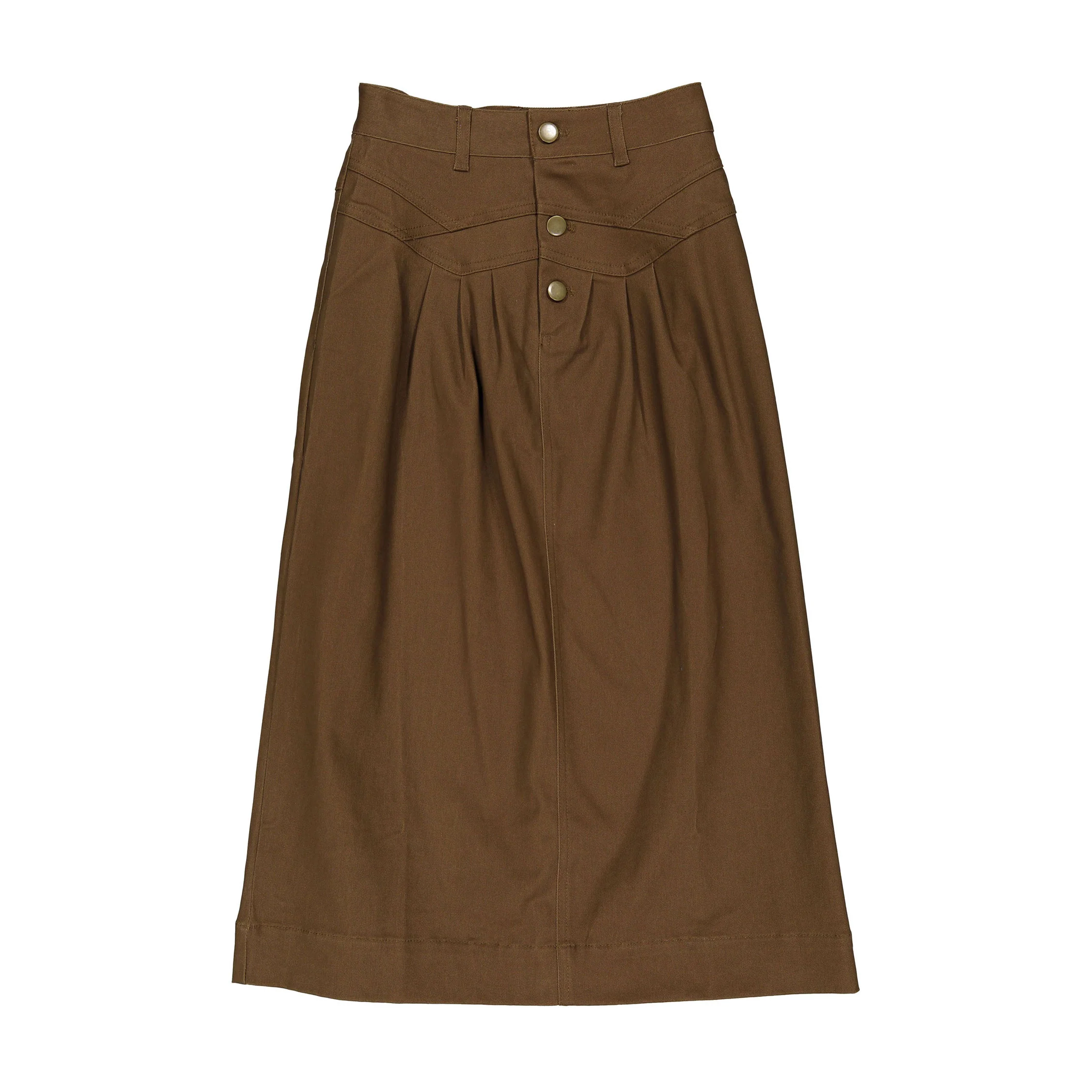Clubhouse Dark Khaki Denim Stitched Maxi Skirt