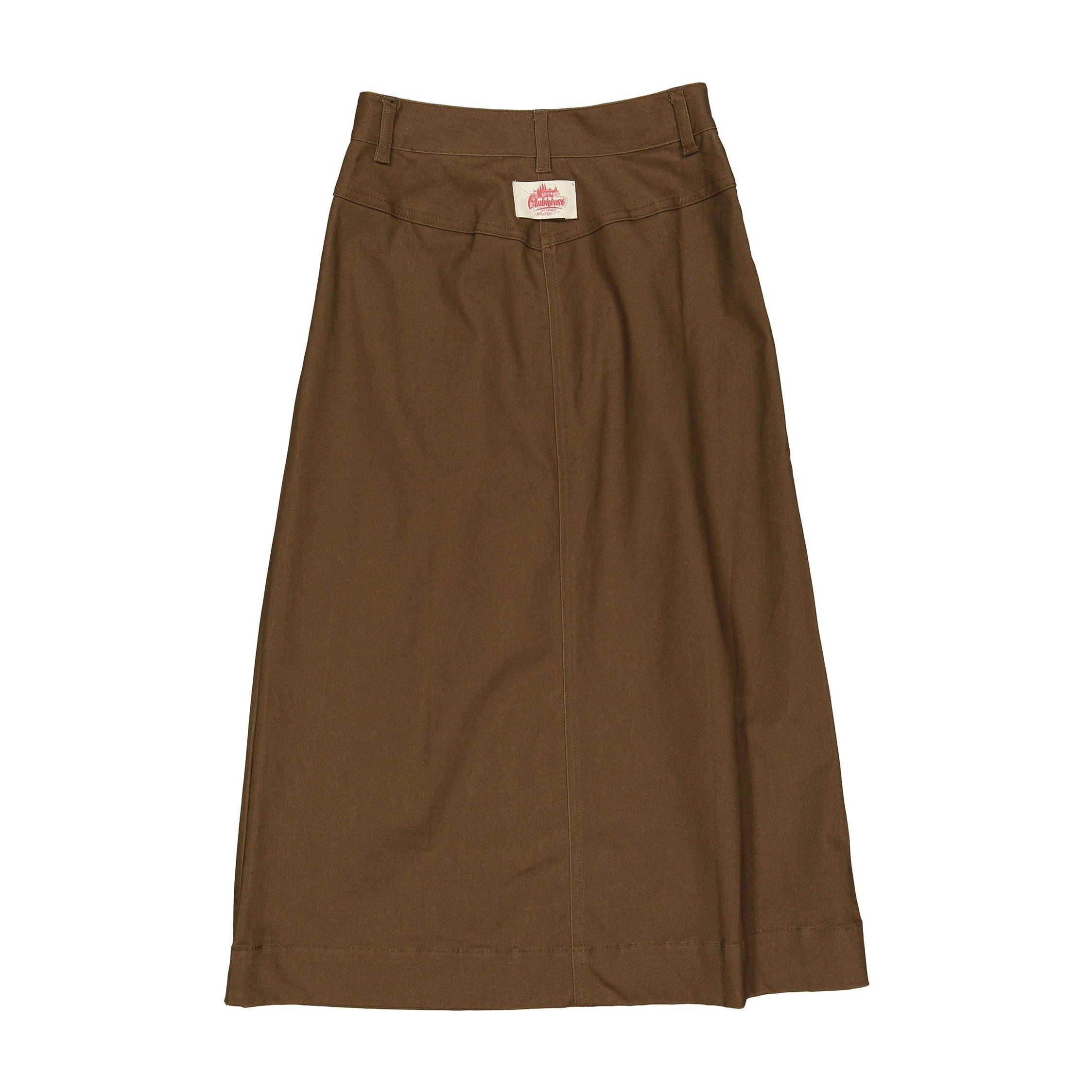 Clubhouse Dark Khaki Denim Stitched Maxi Skirt - Image 2