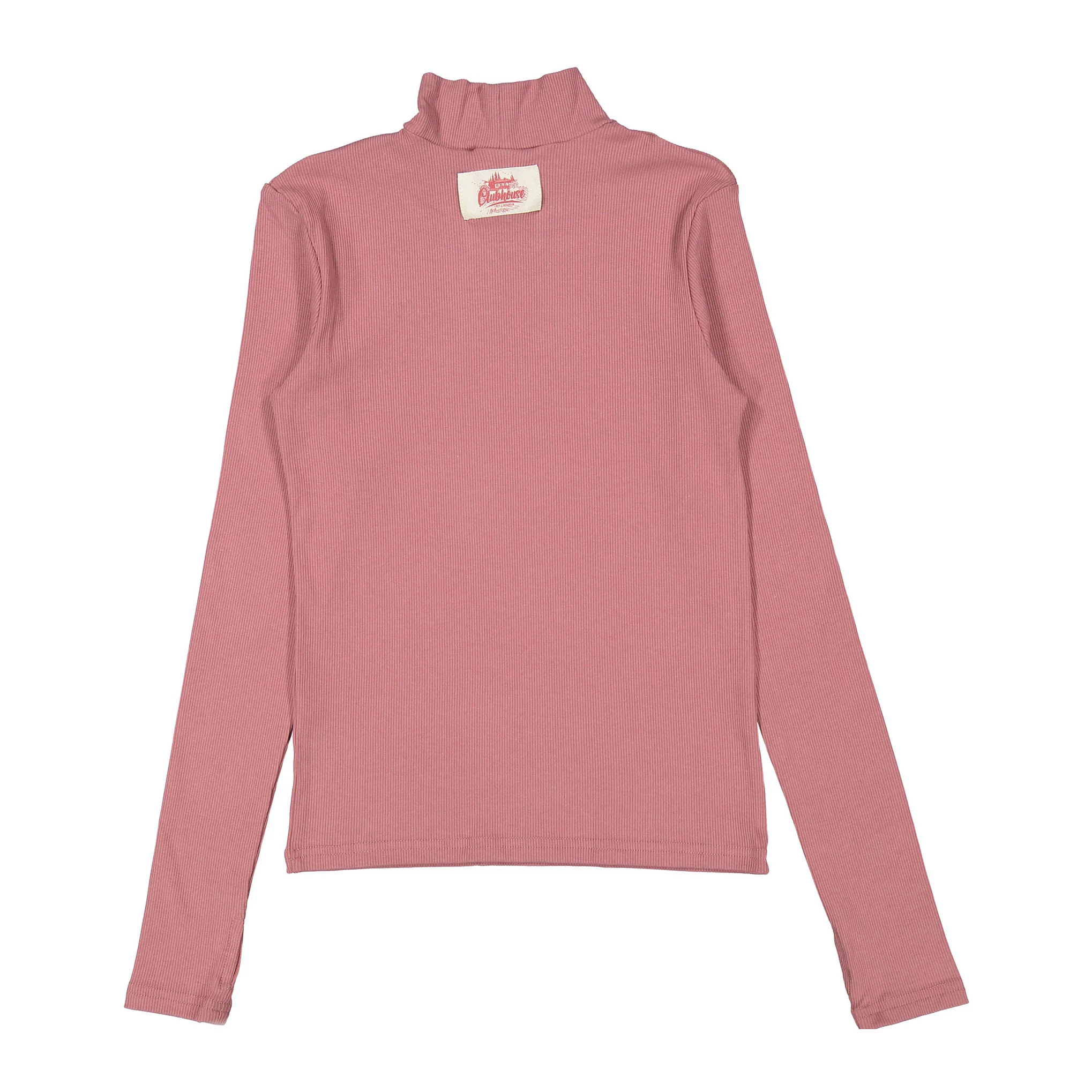 Clubhouse Pink Ribbed Purse Embroidered Turtleneck - Image 3