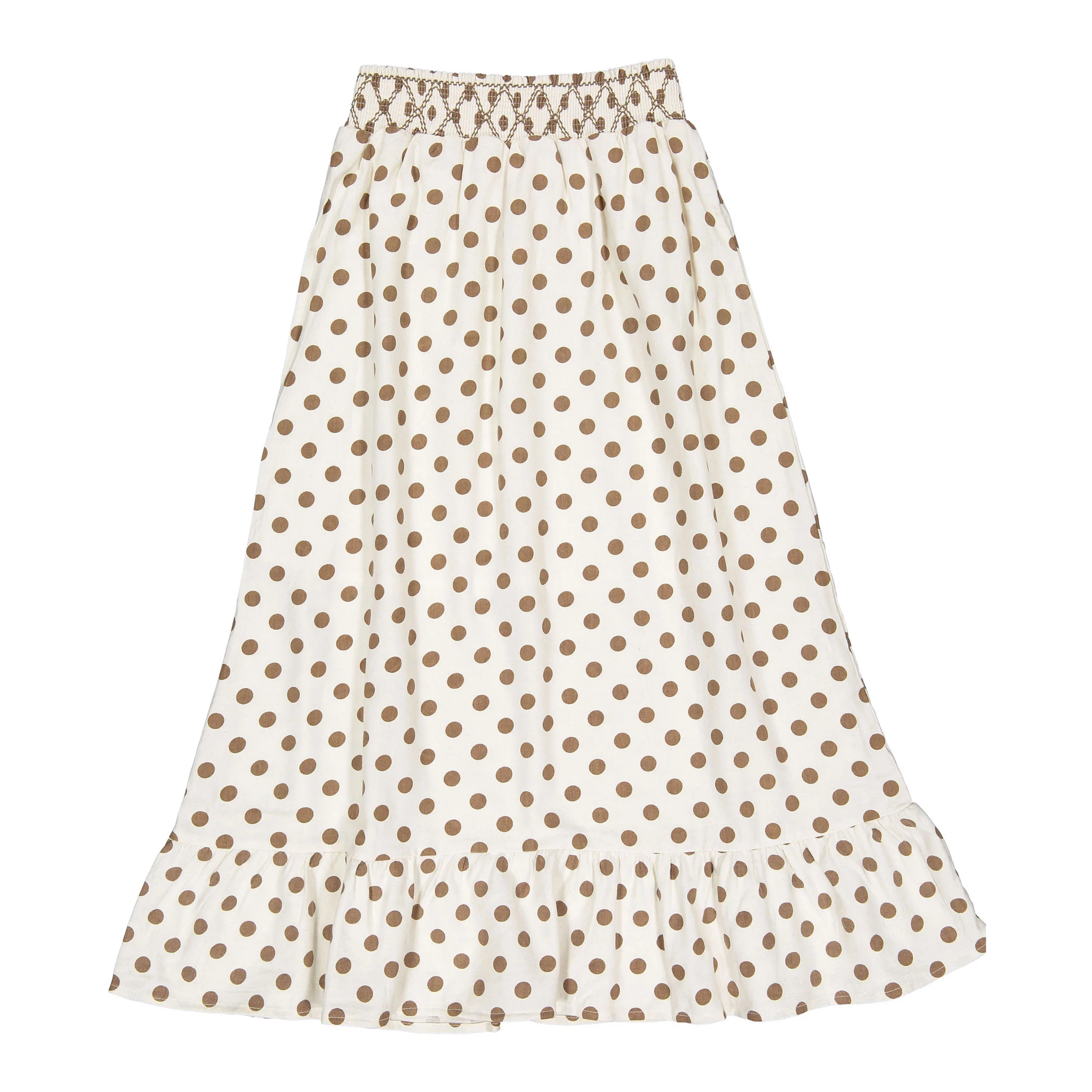 Clubhouse Brown Polka Dot Maxi Skirt