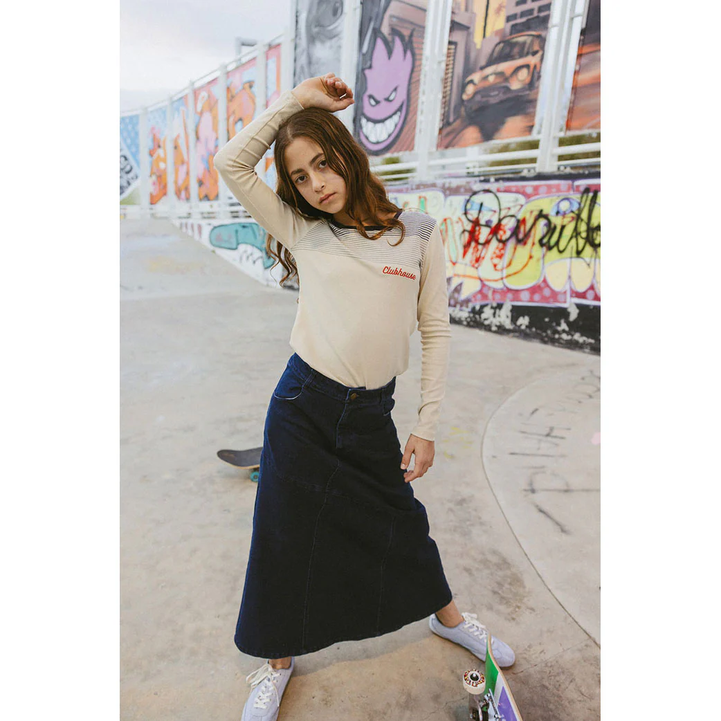 Clubhouse Seemed Denim Maxi Skirt - Image 2