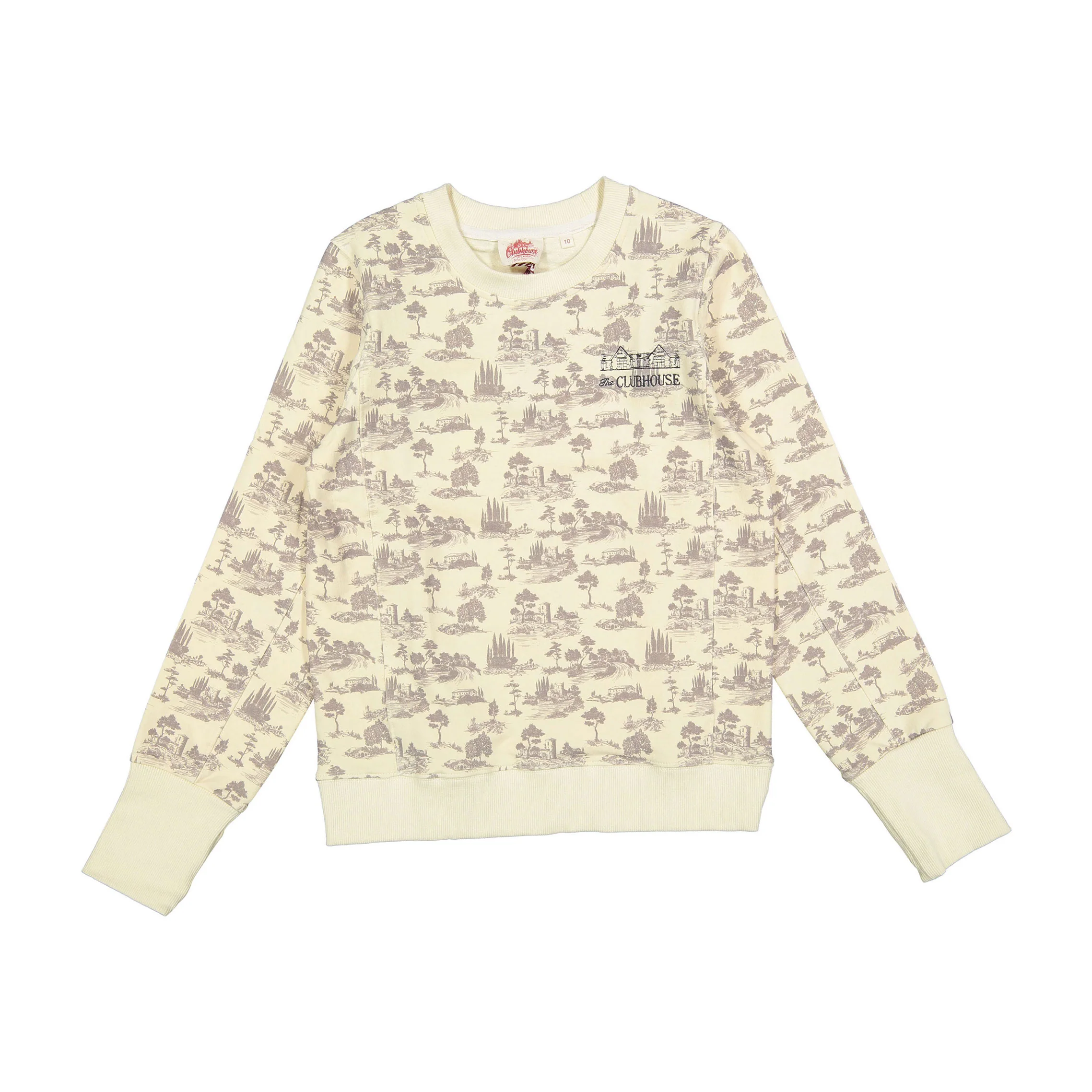 Clubhouse White With Black Toile Printed Sweatshirt