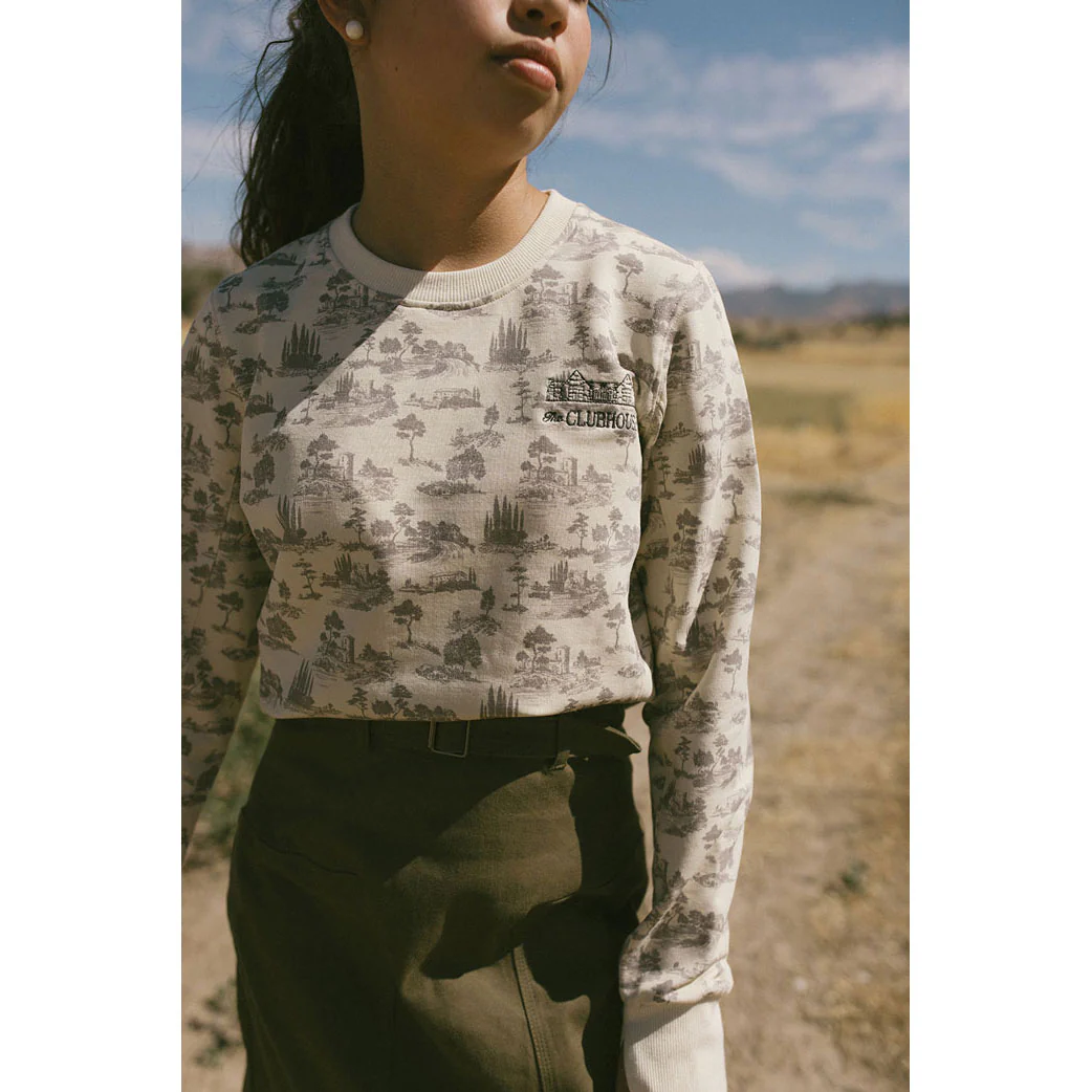 Clubhouse White With Black Toile Printed Sweatshirt - Image 3