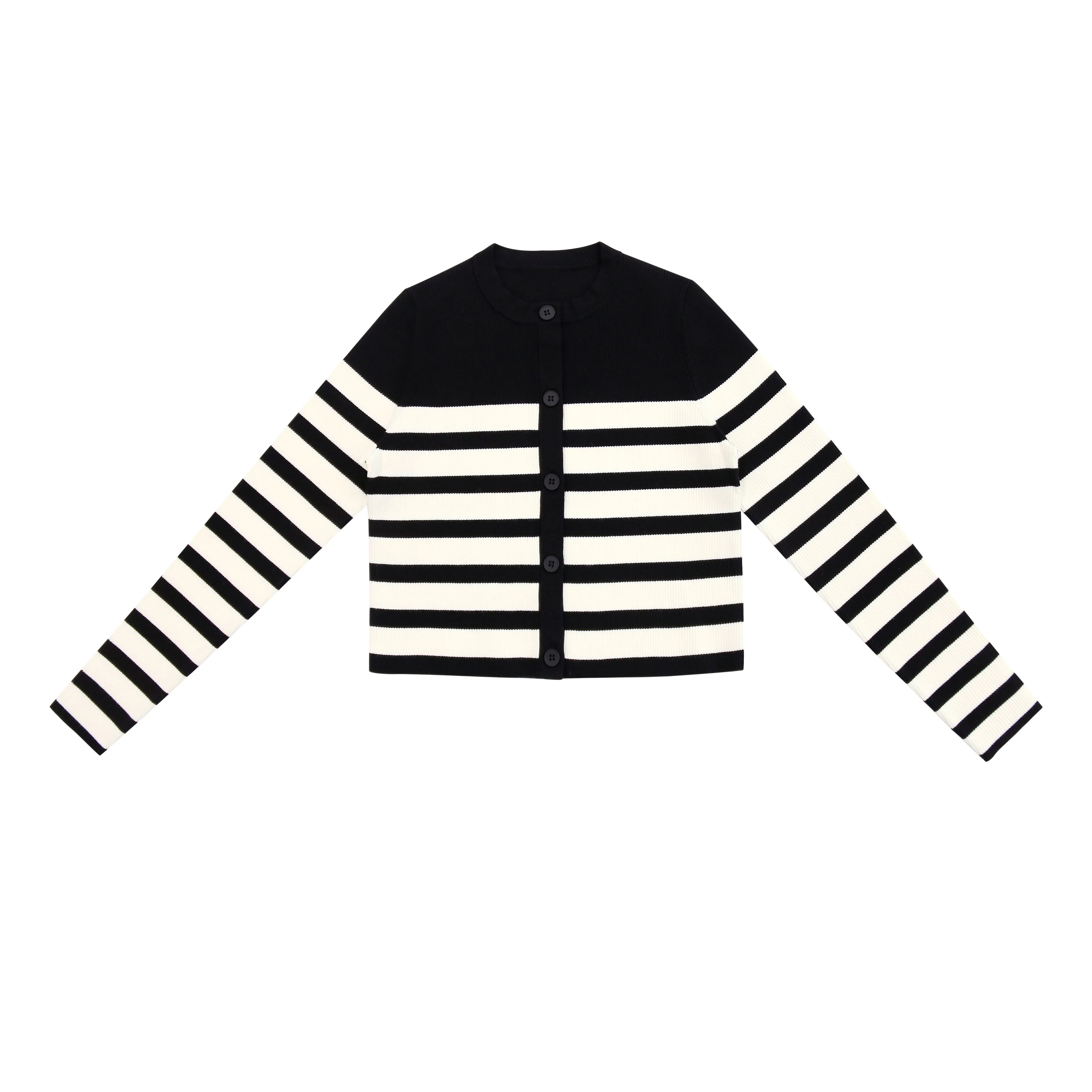 Coco Blanc Black/Cream Striped Cardigan