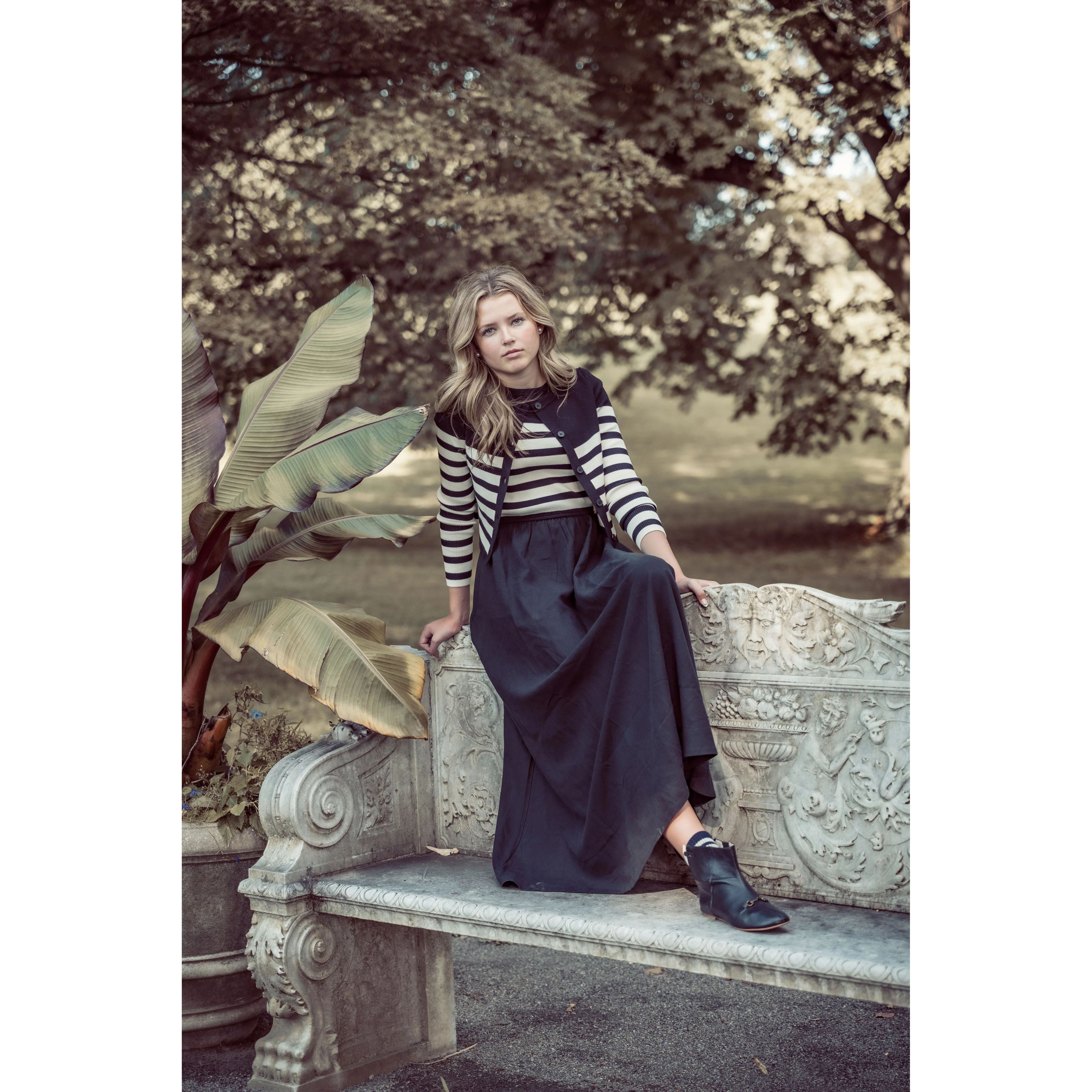 Coco Blanc Black/Cream Striped Cardigan - Image 3