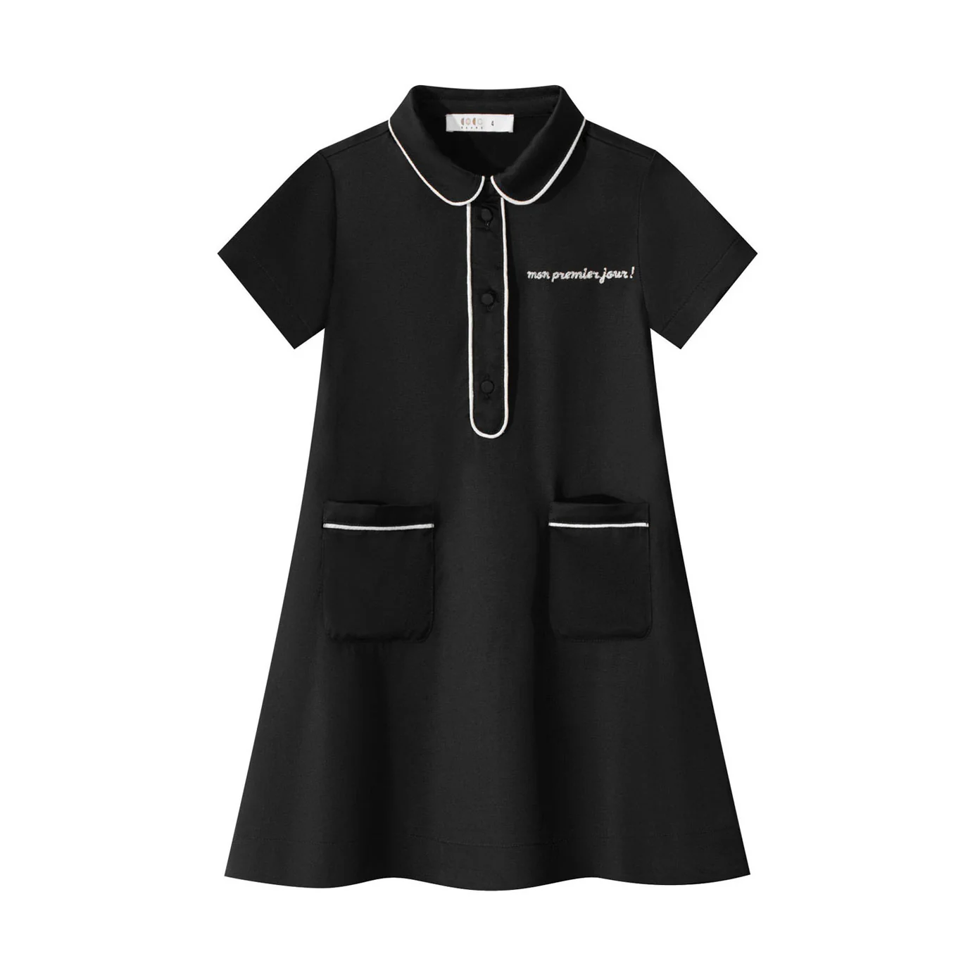 Coco Blanc Black Silk Shirt Dress