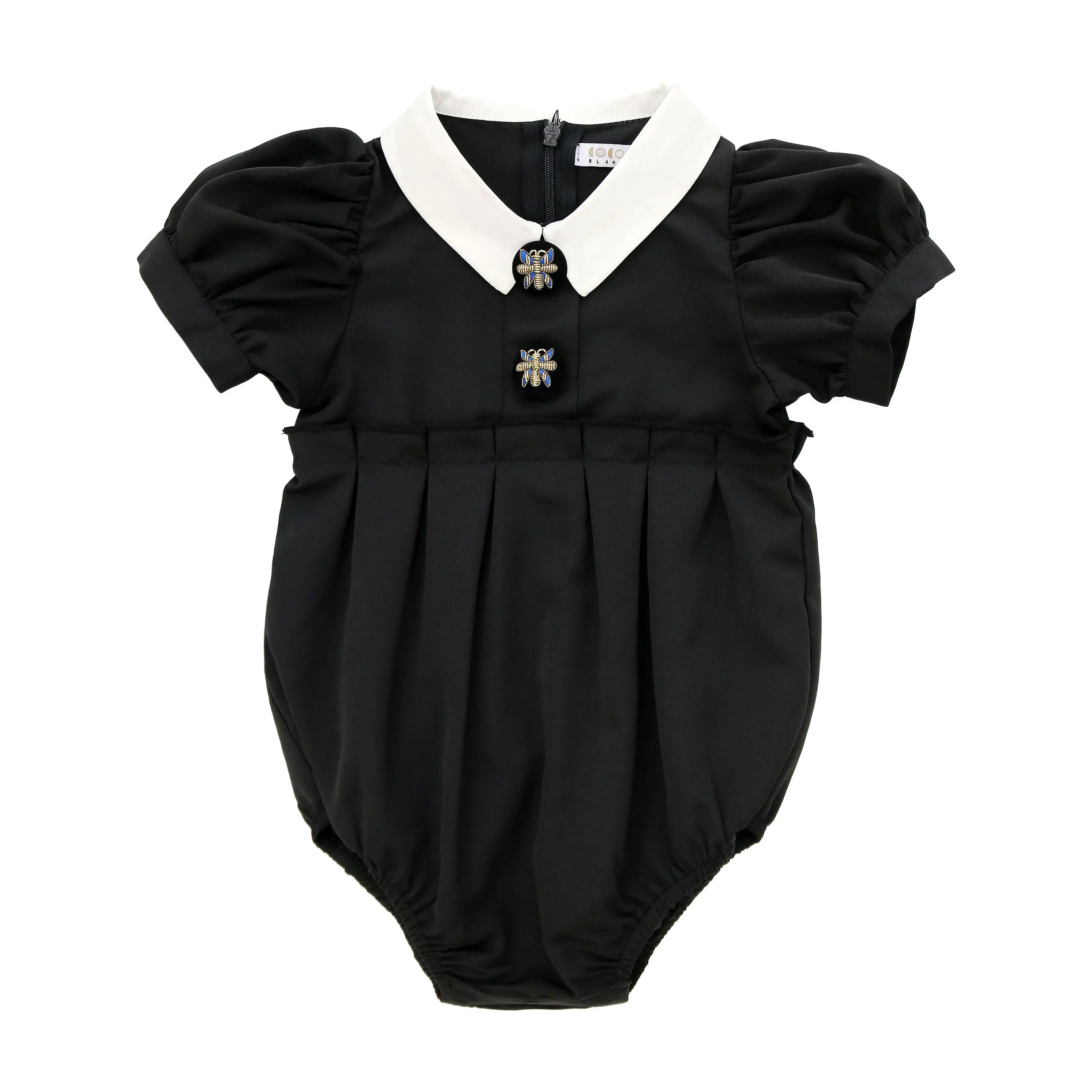 Coco Blanc Black Taffeta Romper