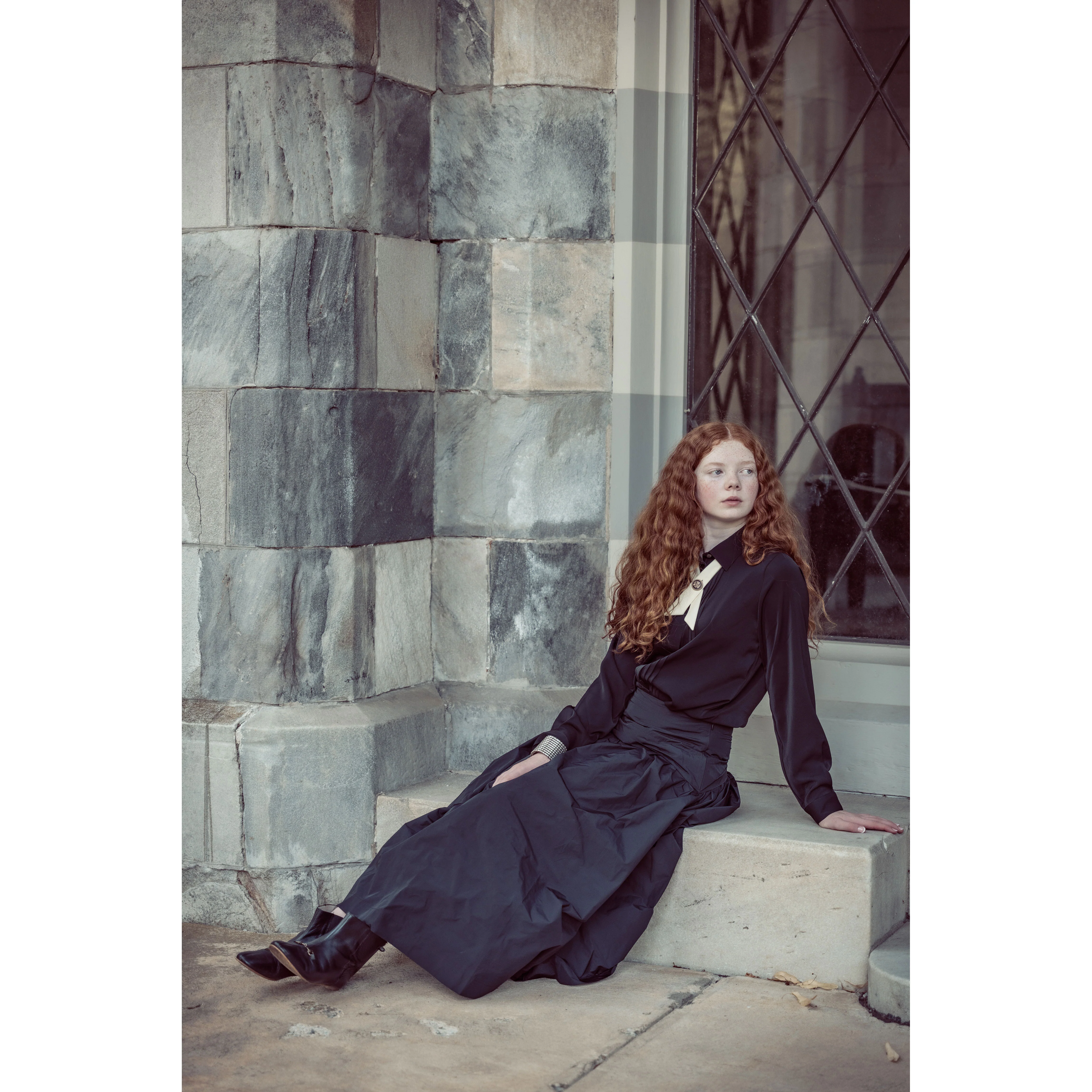Coco Blanc Black Taffeta Skirt - Image 3