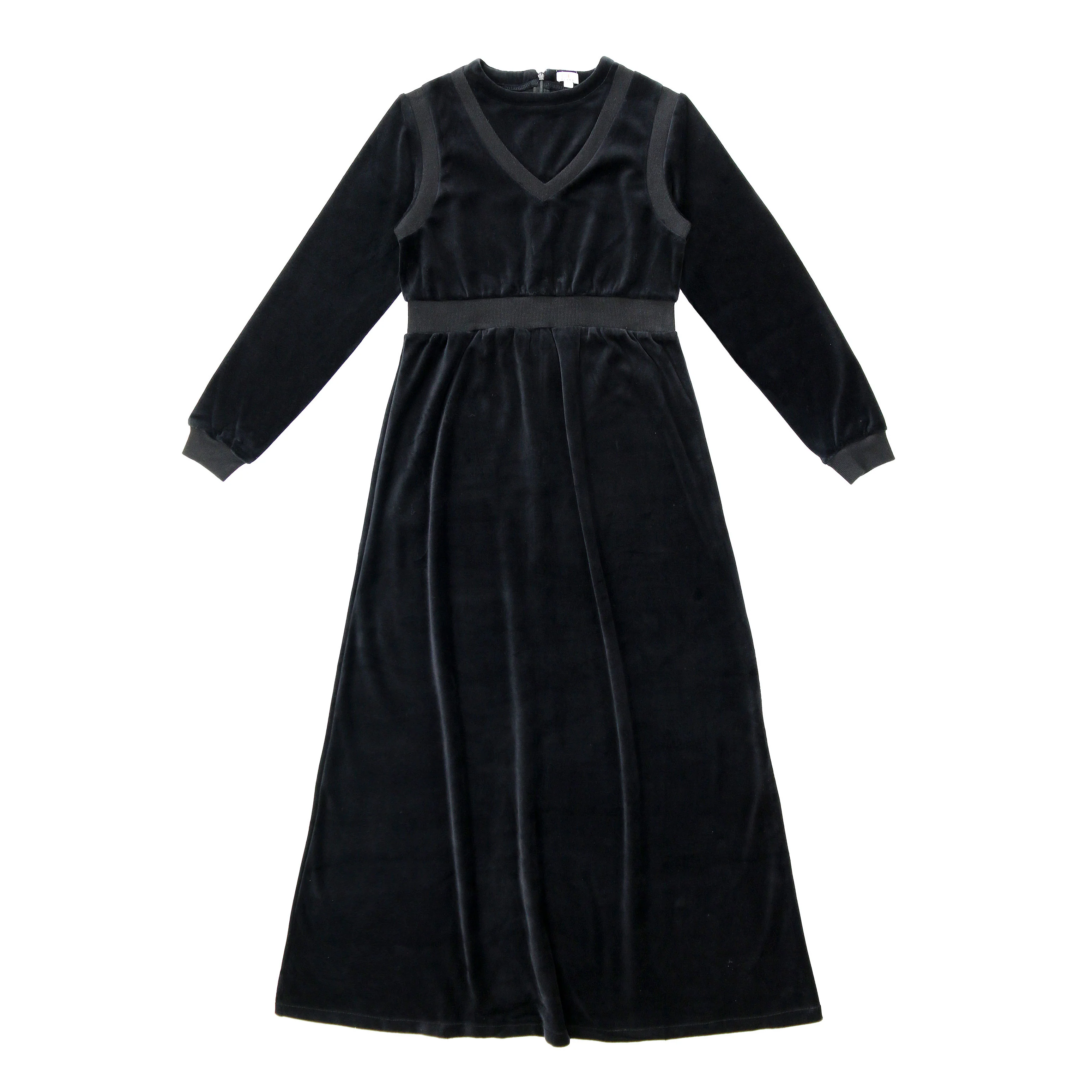 Coco Blanc Black Velour Maxi Dress