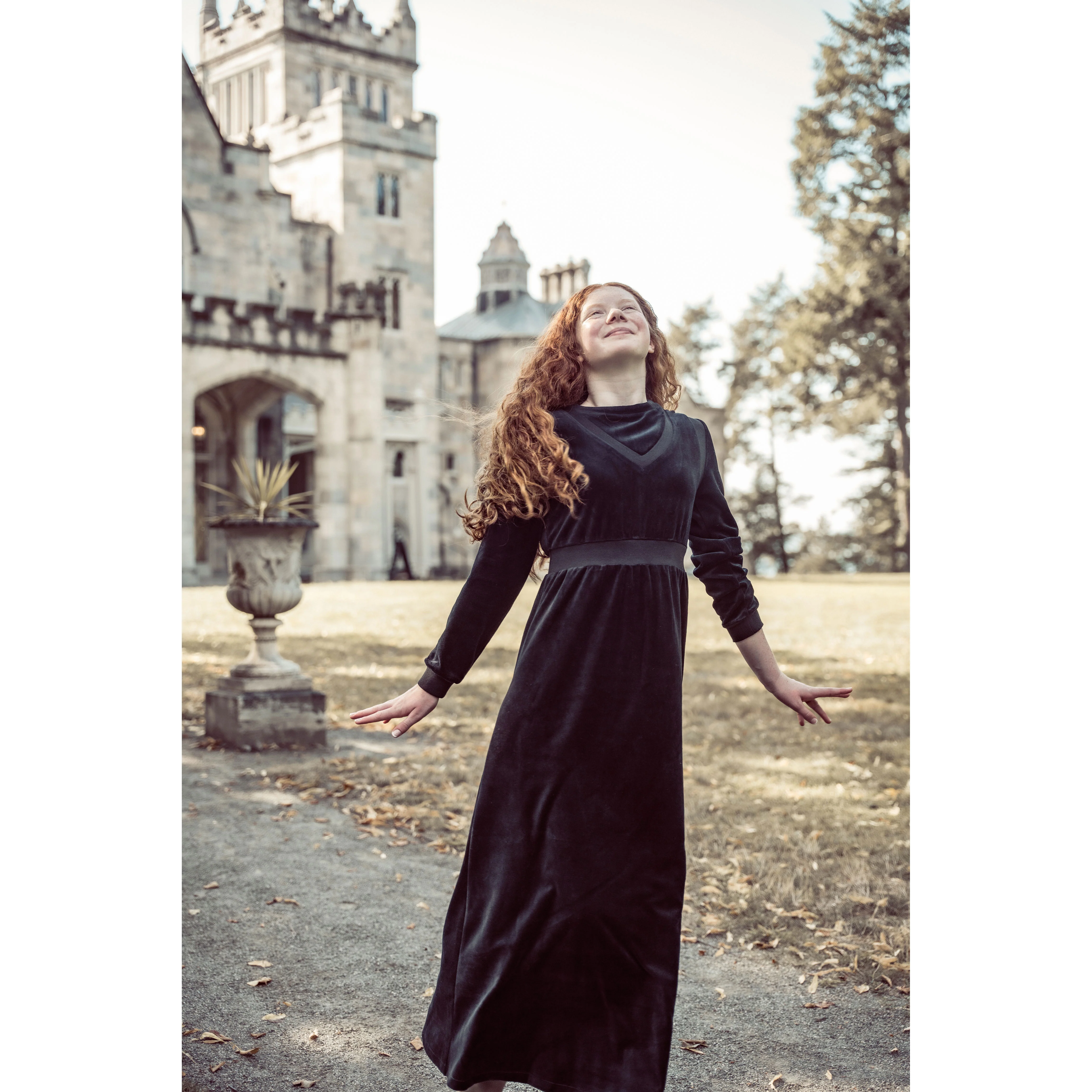 Coco Blanc Black Velour Maxi Dress - Image 3