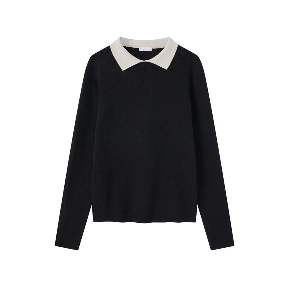 Coco Blanc Black W/ Cream Collar Sweater