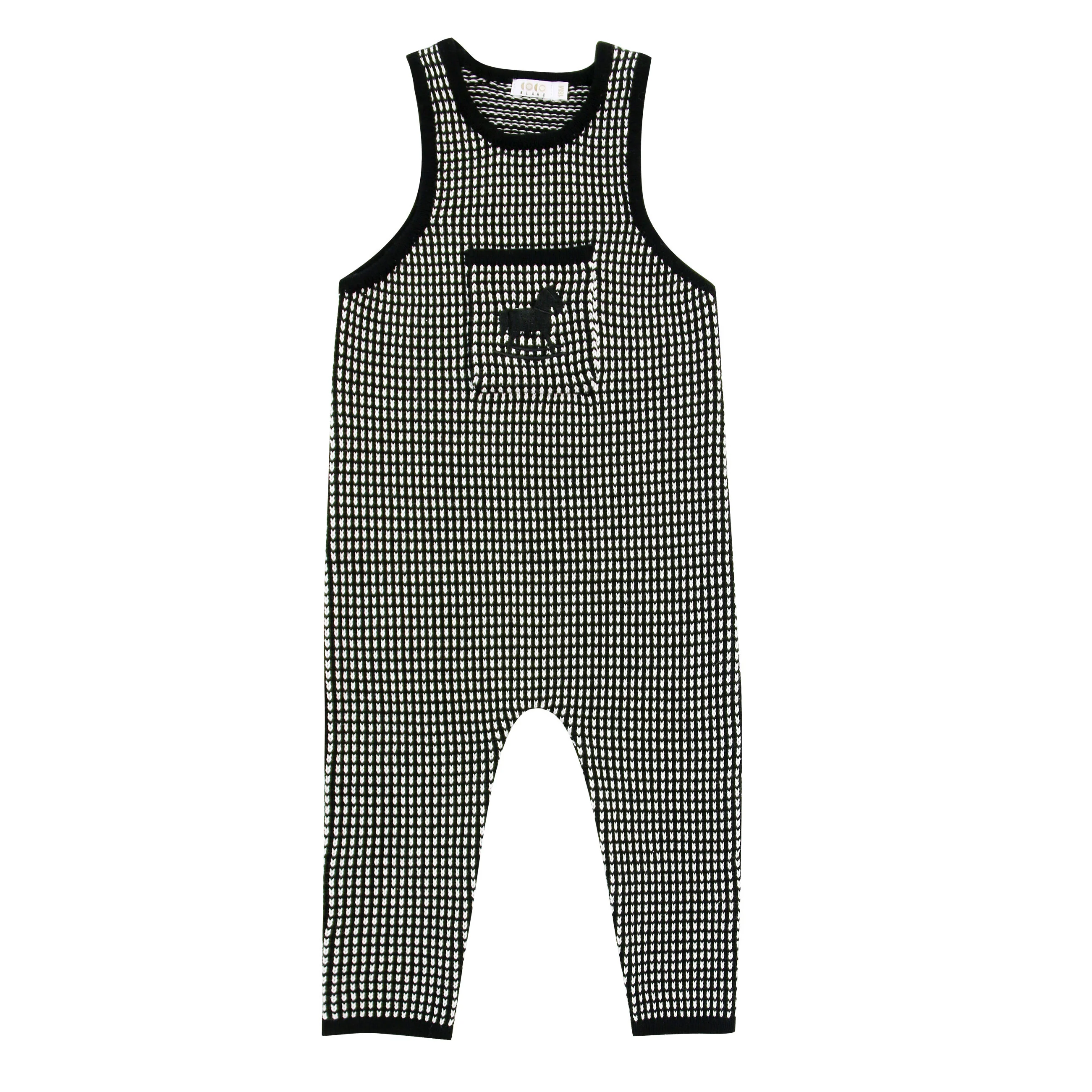 Coco Blanc Black/White Long Knit Romper