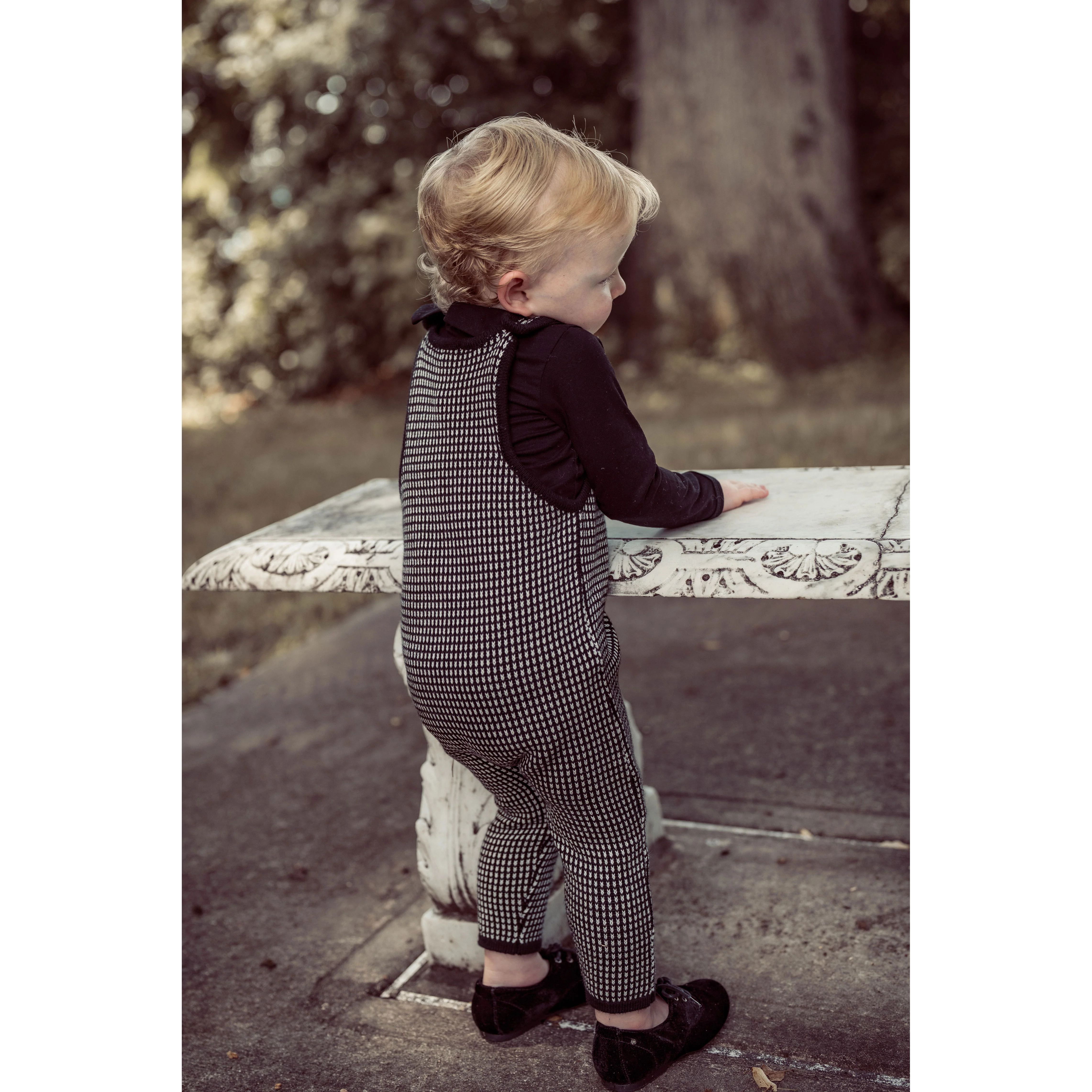 Coco Blanc Black/White Long Knit Romper - Image 4