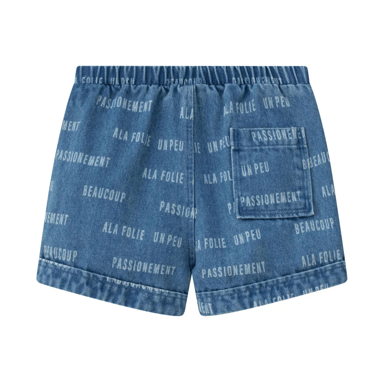 Coco Blanc Blue Denim Printed Shorts - Image 3