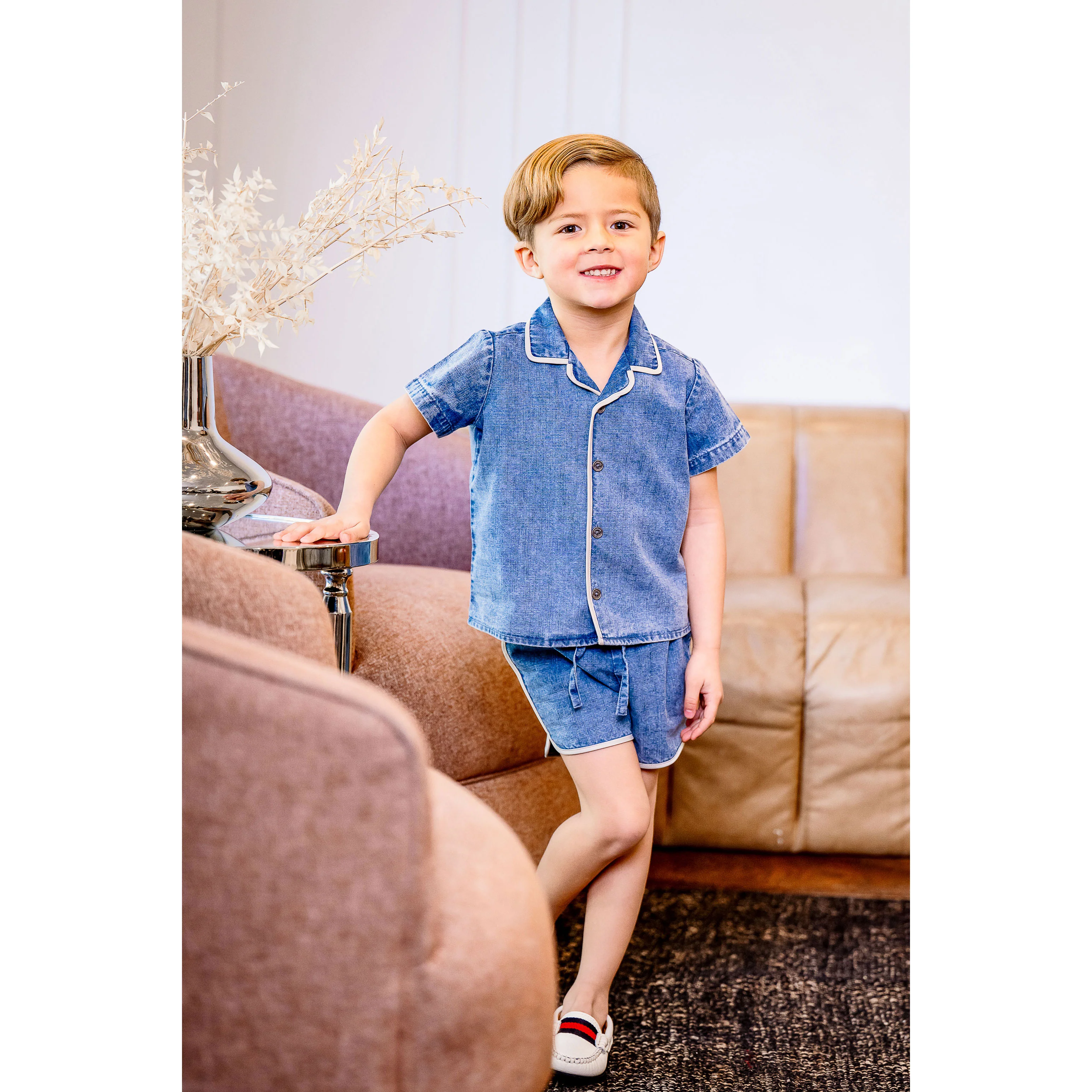 Coco Blanc Blue Denim Top - Image 2