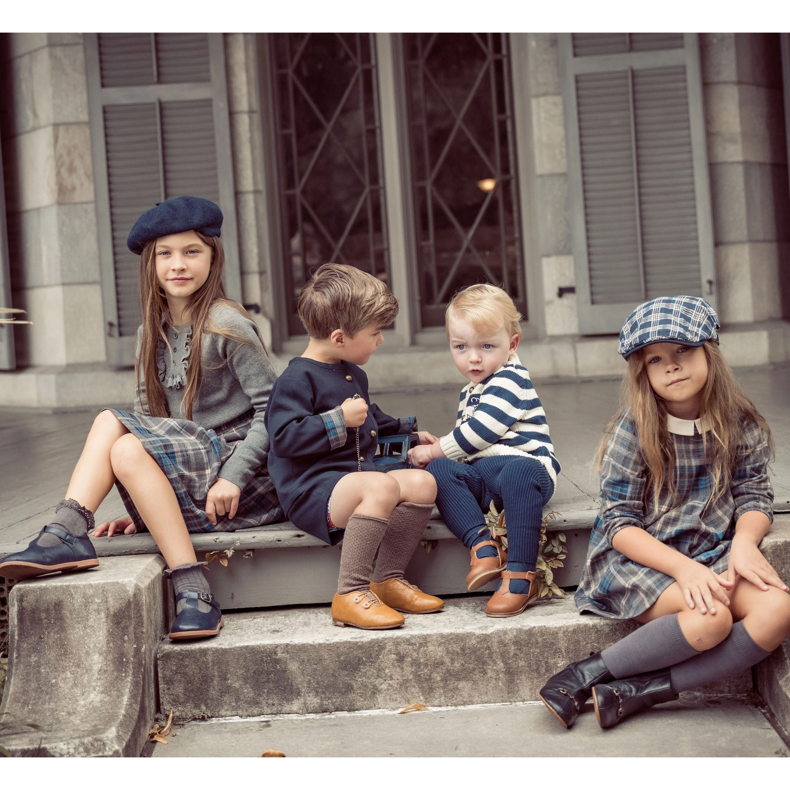 Coco Blanc Blue Plaid Dress - Image 3