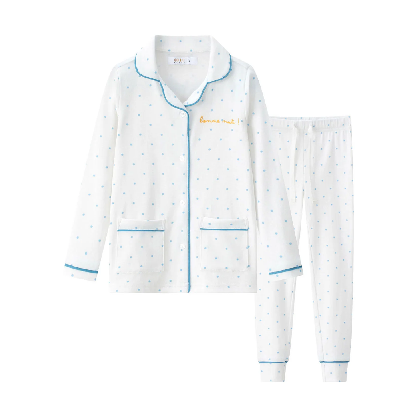 Coco Blanc Blue Polka Dot Pjs