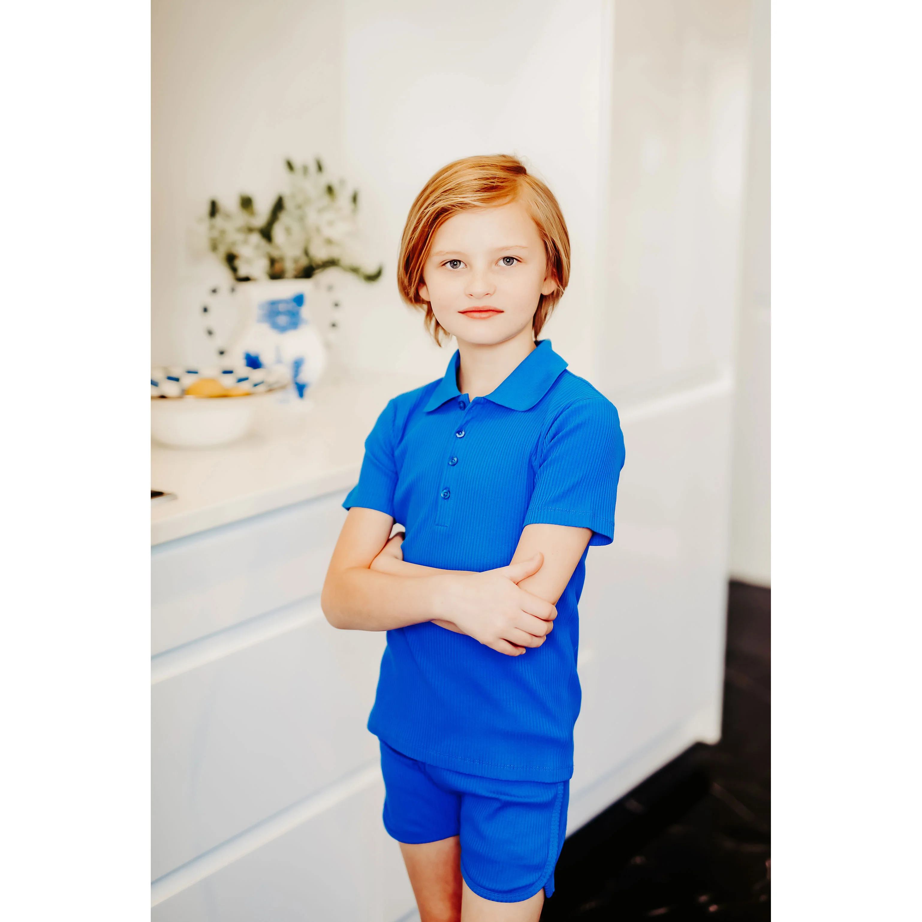 Coco Blanc Blue Ribbed Polo - Image 3