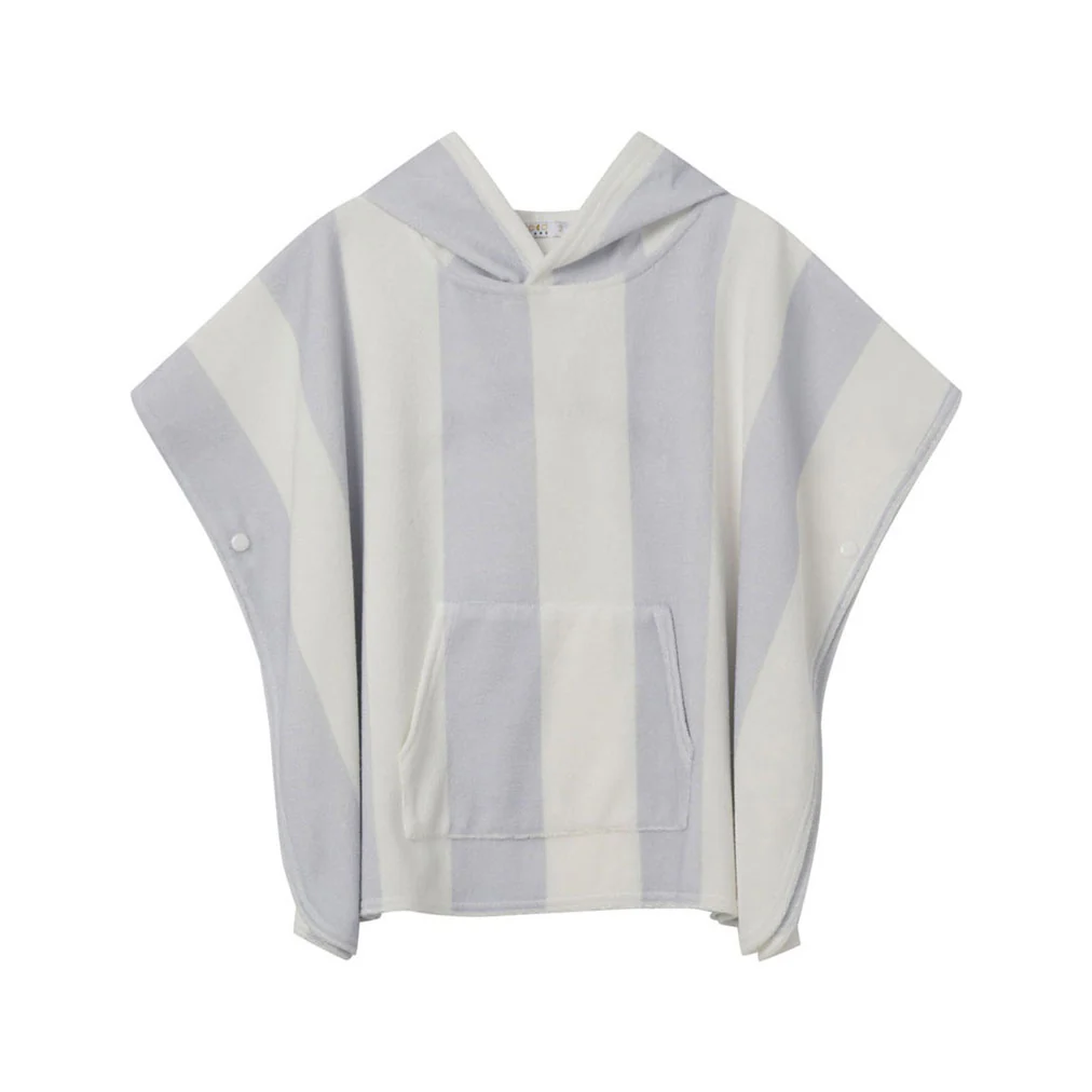 Coco Blanc Blue Striped Terry Poncho
