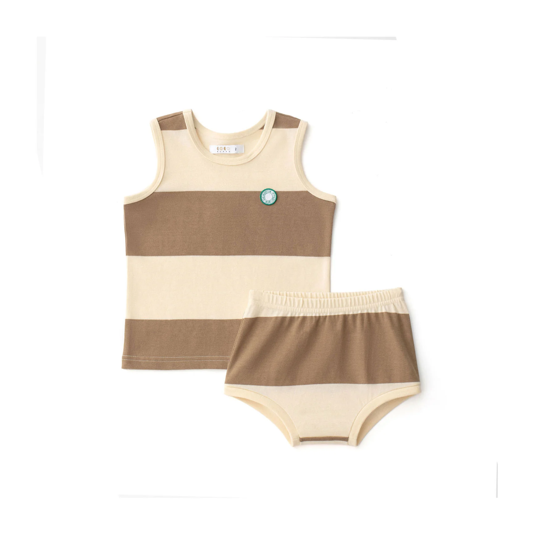 Coco Blanc Brown Stripe Bloomer Set